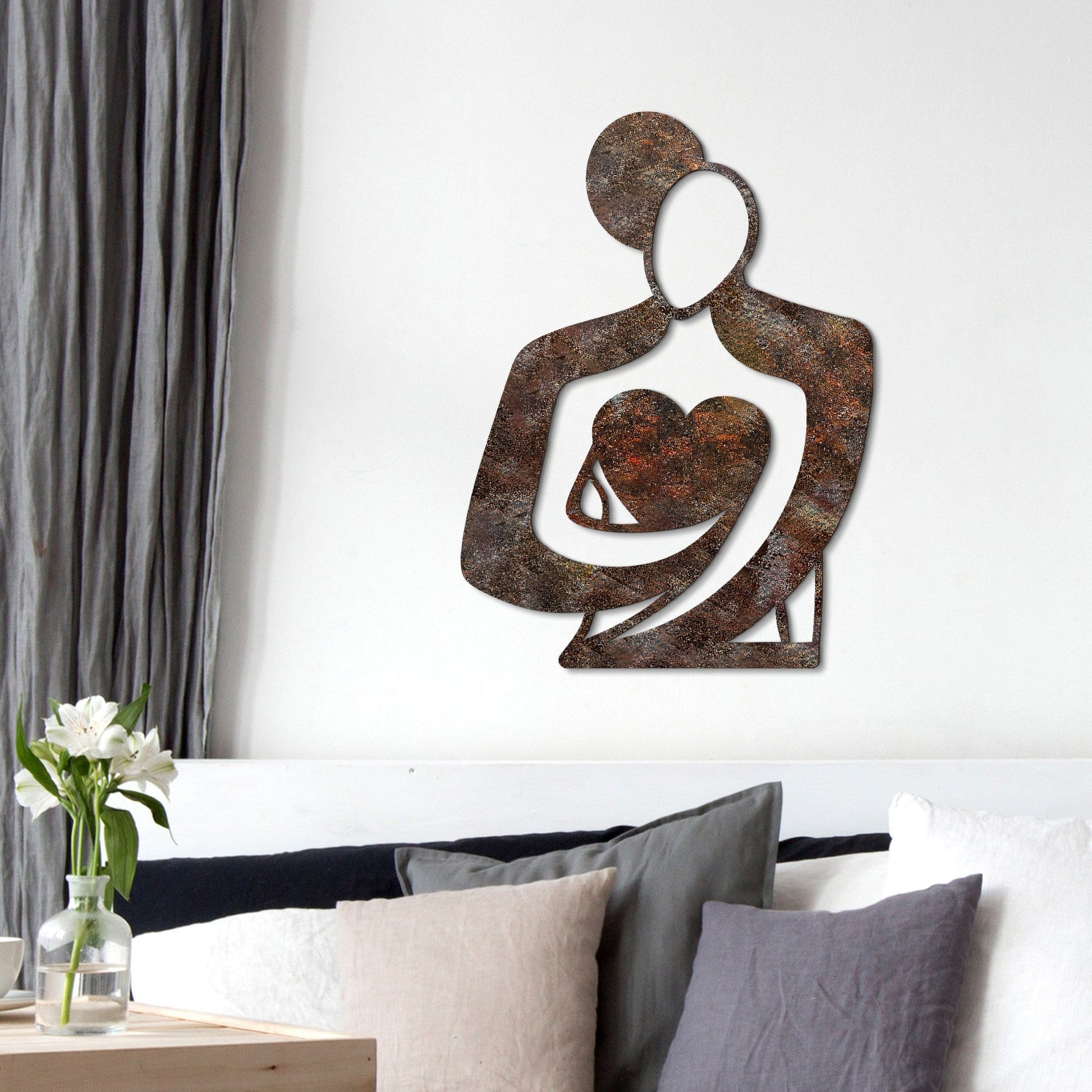 Metalna zidna dekoracija, Rusty Hug | AG-vitahome.hr