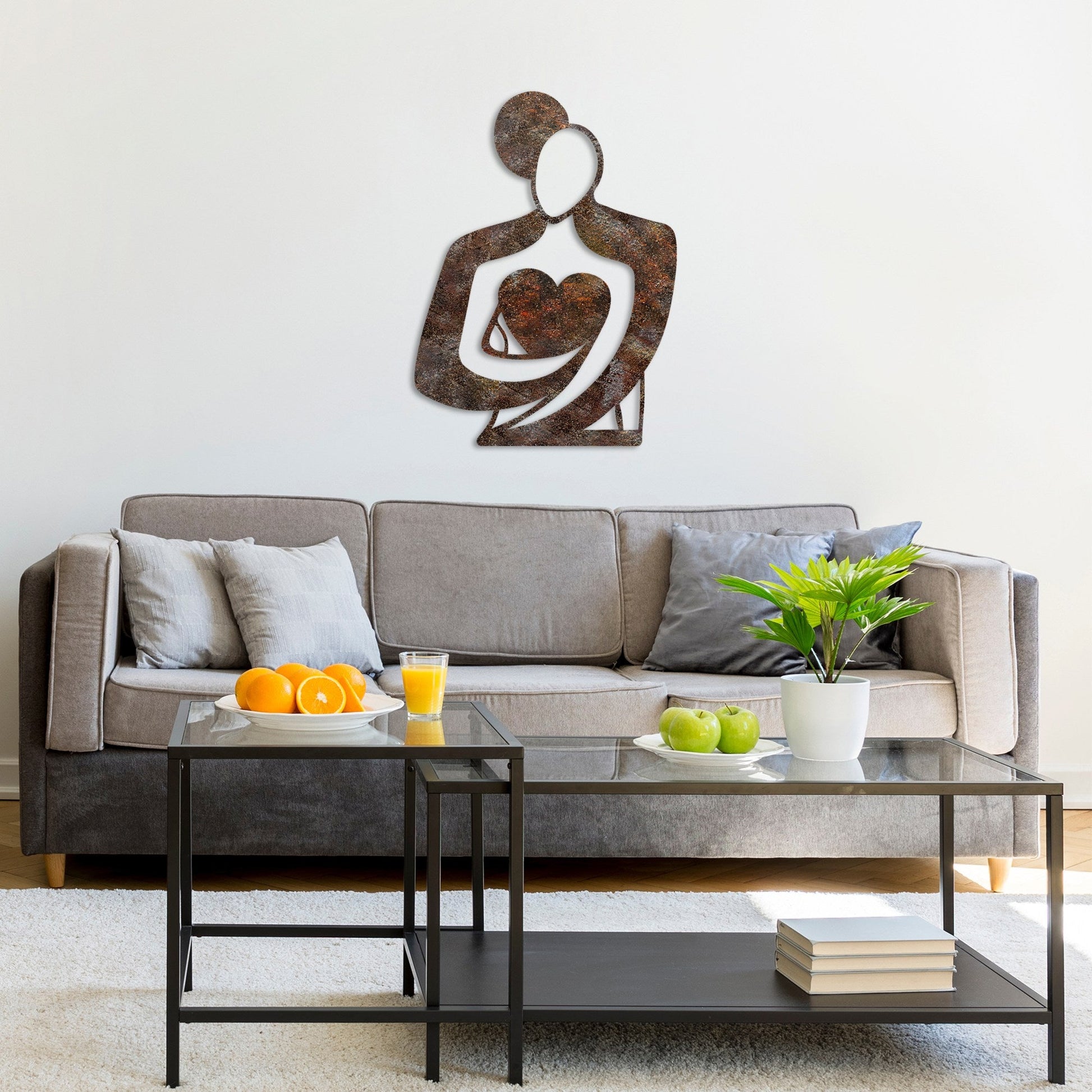 Metalna zidna dekoracija, Rusty Hug | AG-vitahome.hr