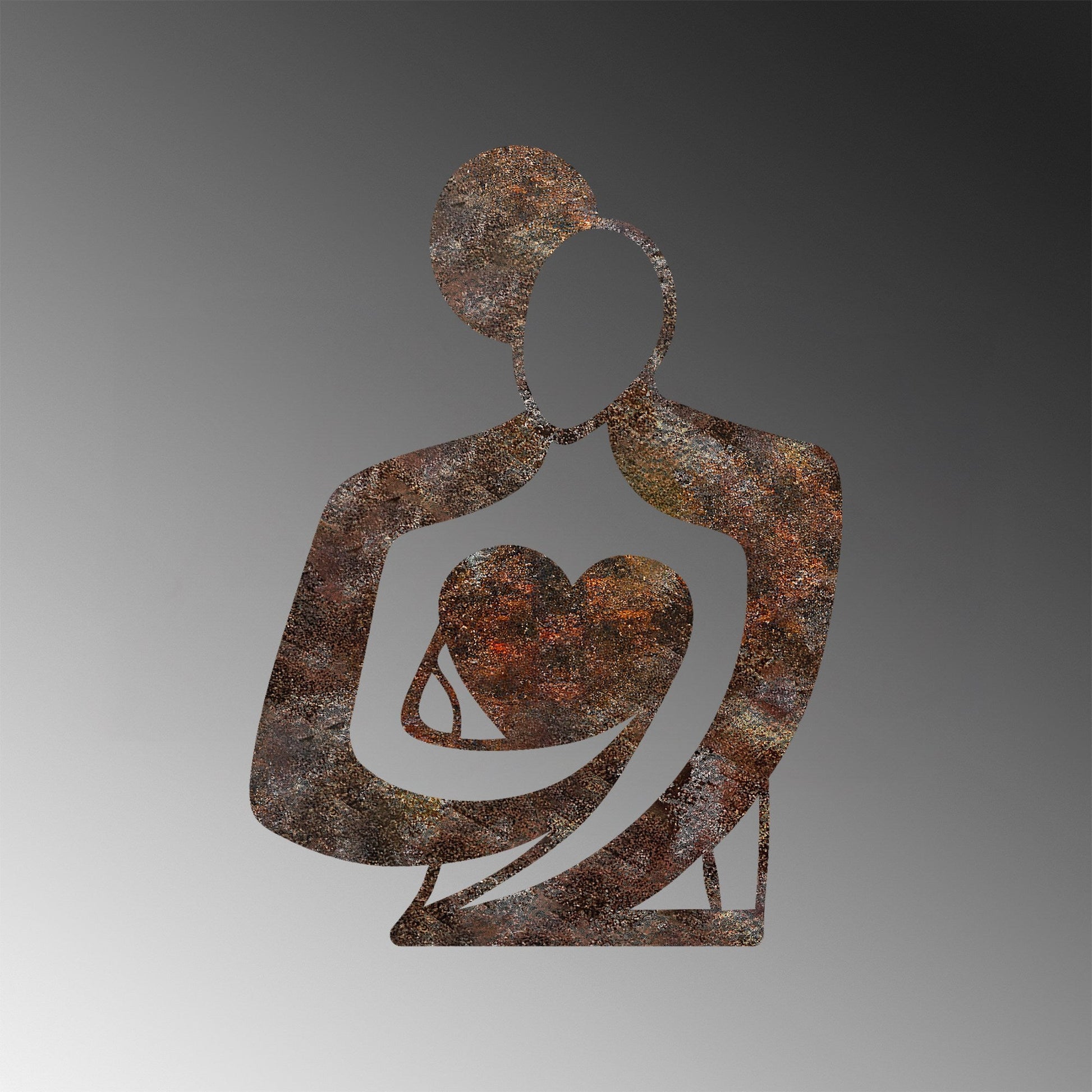 Metalna zidna dekoracija, Rusty Hug | AG-vitahome.hr