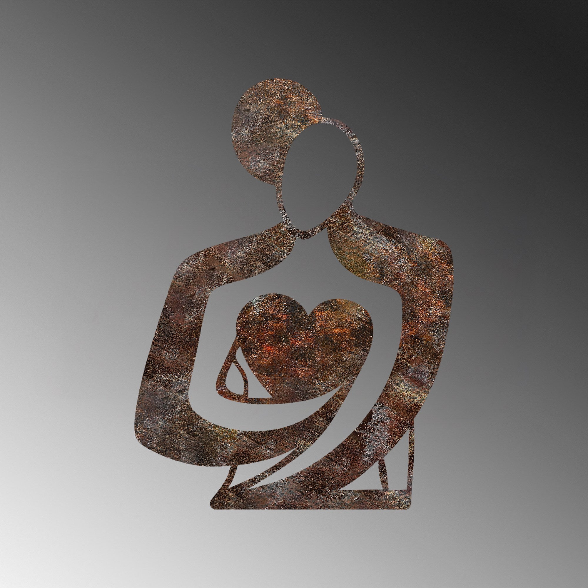 Metalna zidna dekoracija, Rusty Hug | AG-vitahome.hr