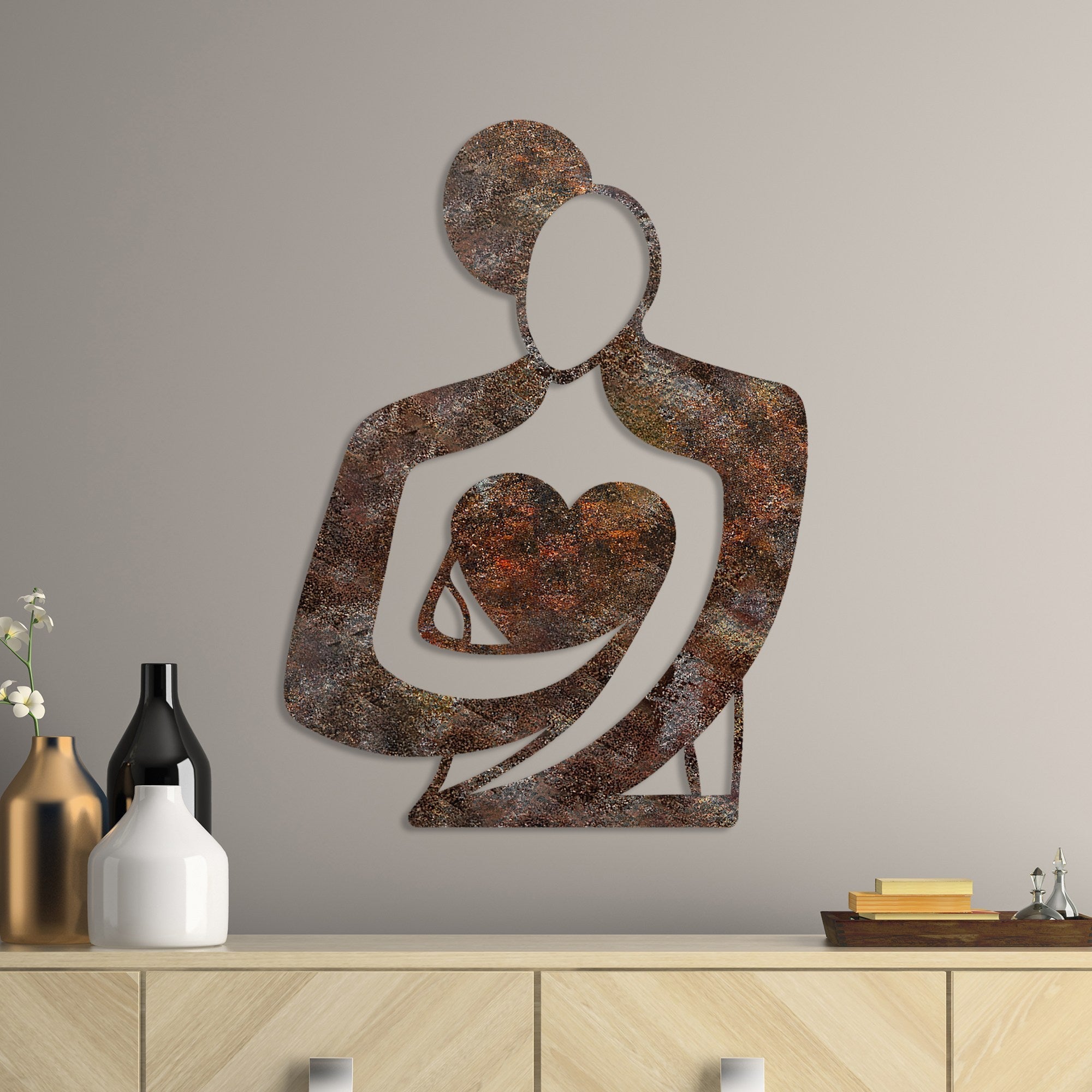Metalna zidna dekoracija, Rusty Hug | AG-vitahome.hr