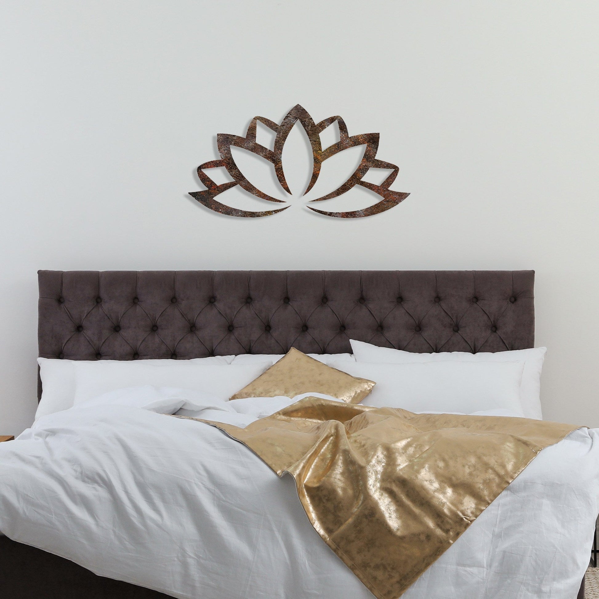Metalna zidna dekoracija, Rusty Lotus | AG-vitahome.hr