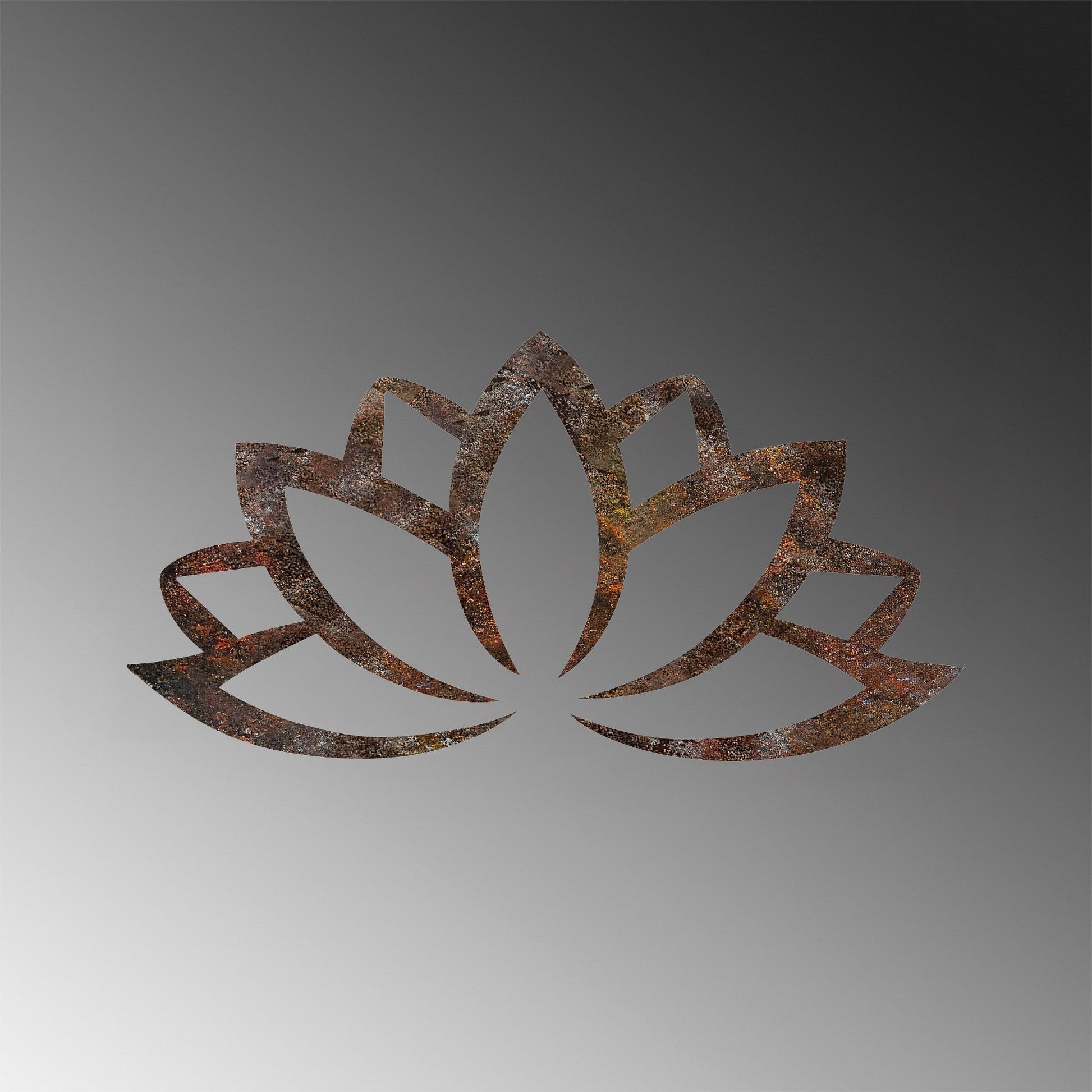 Metalna zidna dekoracija, Rusty Lotus | AG-vitahome.hr