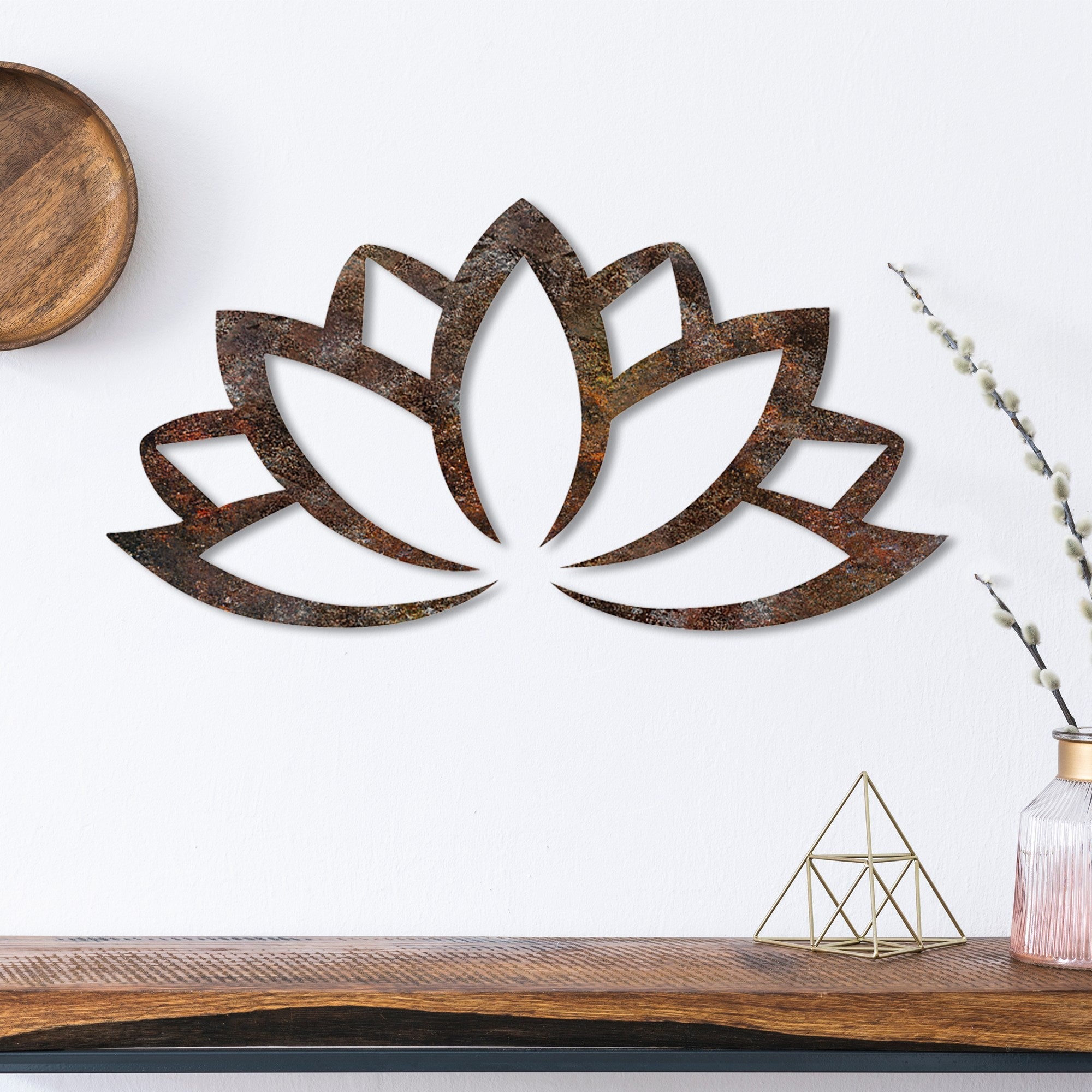 Metalna zidna dekoracija, Rusty Lotus | AG-vitahome.hr