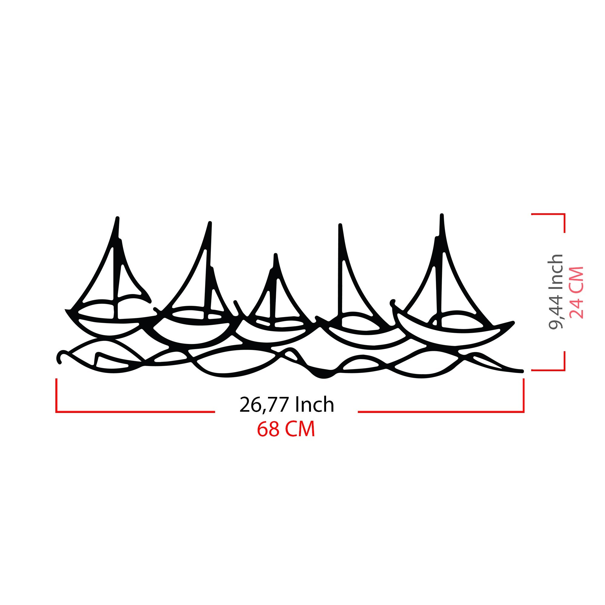 Metalna zidna dekoracija, Ships In Water | AG-vitahome.hr