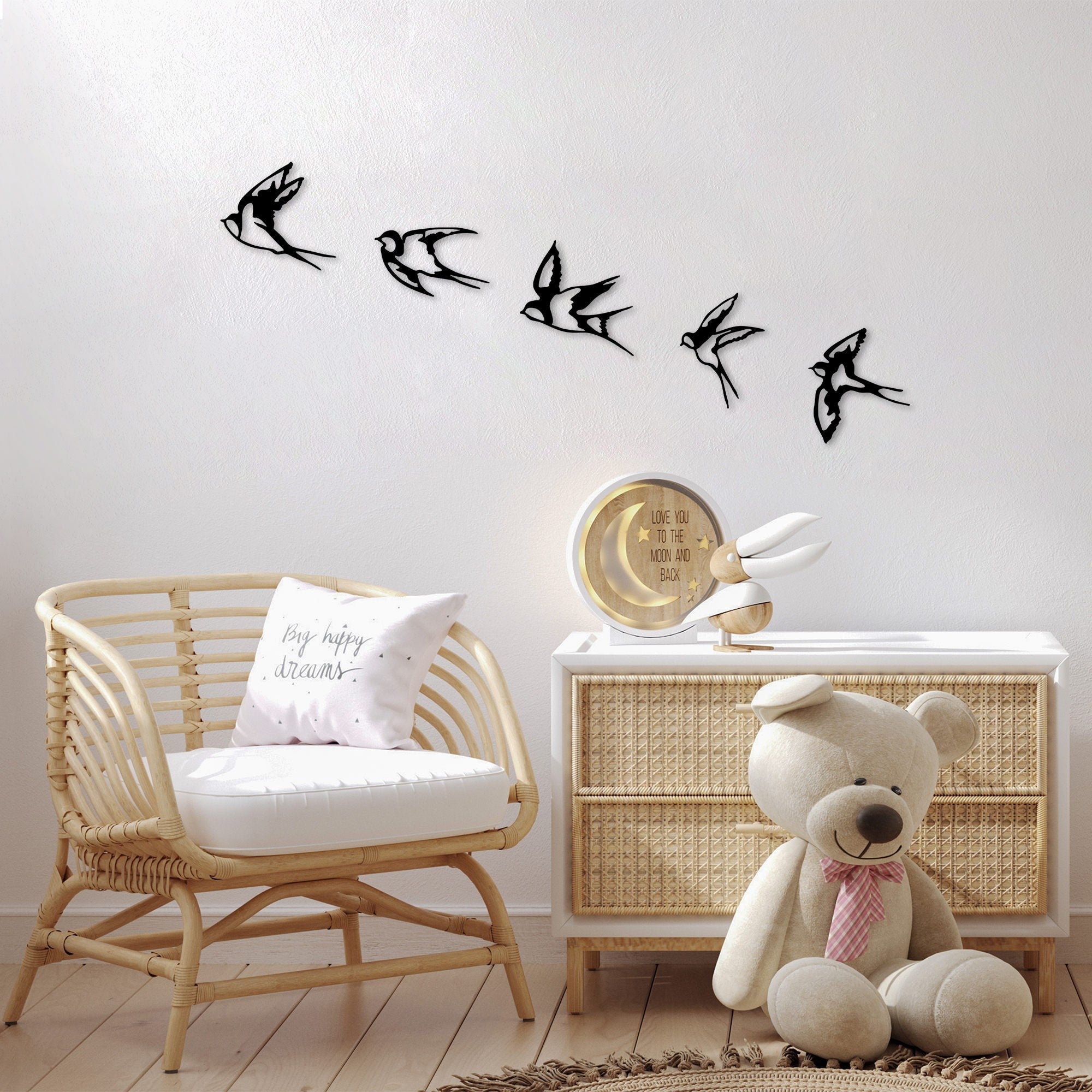 Metalna zidna dekoracija, Swallows - 303 | AG-vitahome.hr