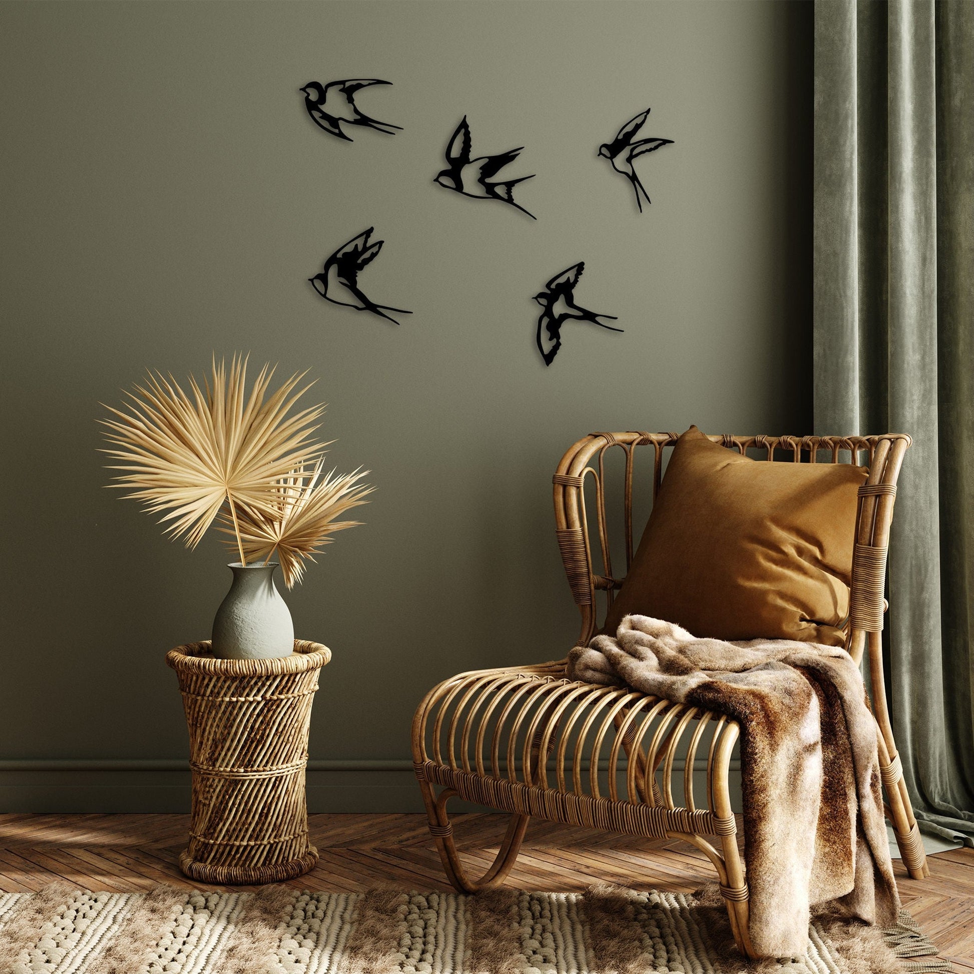 Metalna zidna dekoracija, Swallows - 303 | AG-vitahome.hr