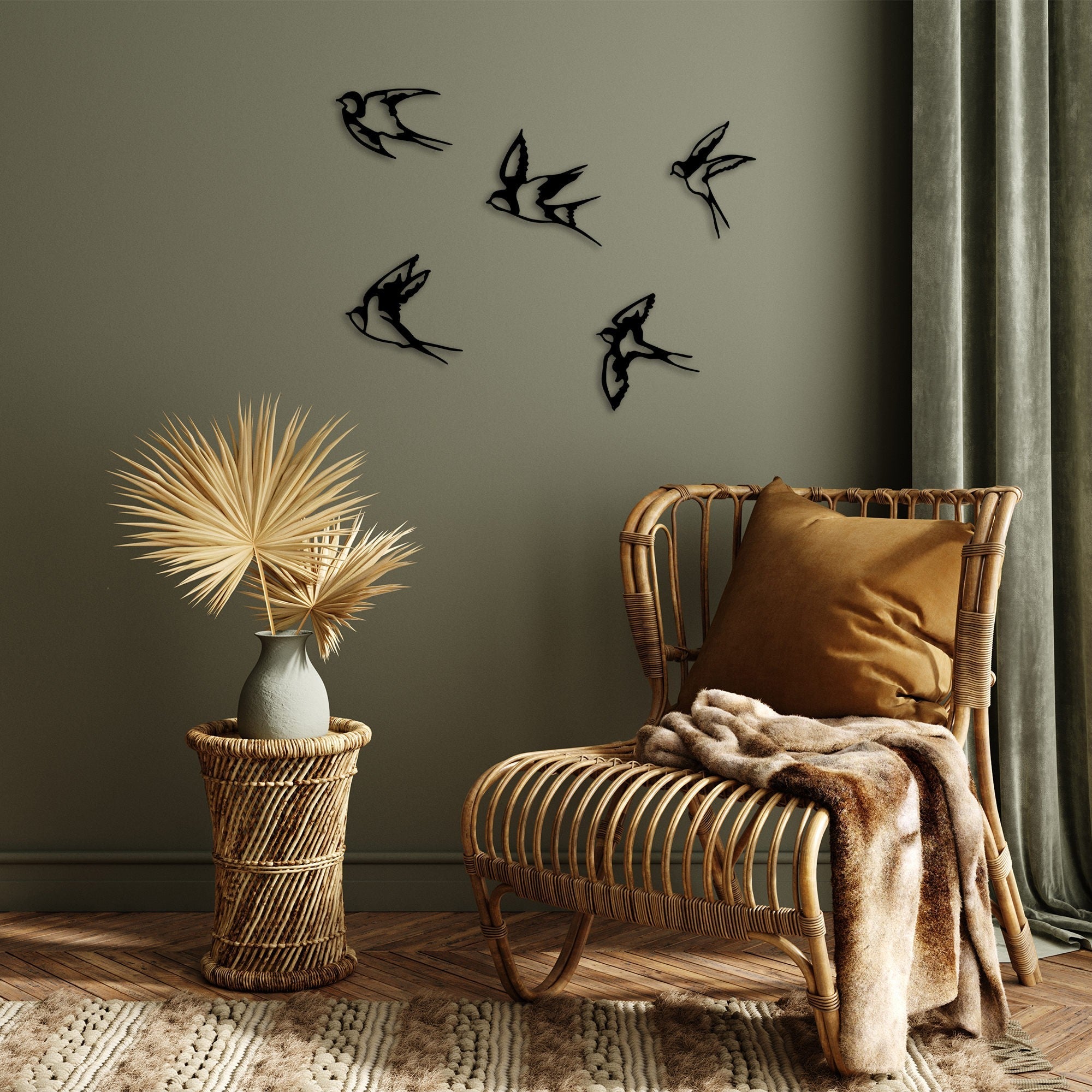 Metalna zidna dekoracija, Swallows - 303 | AG-vitahome.hr