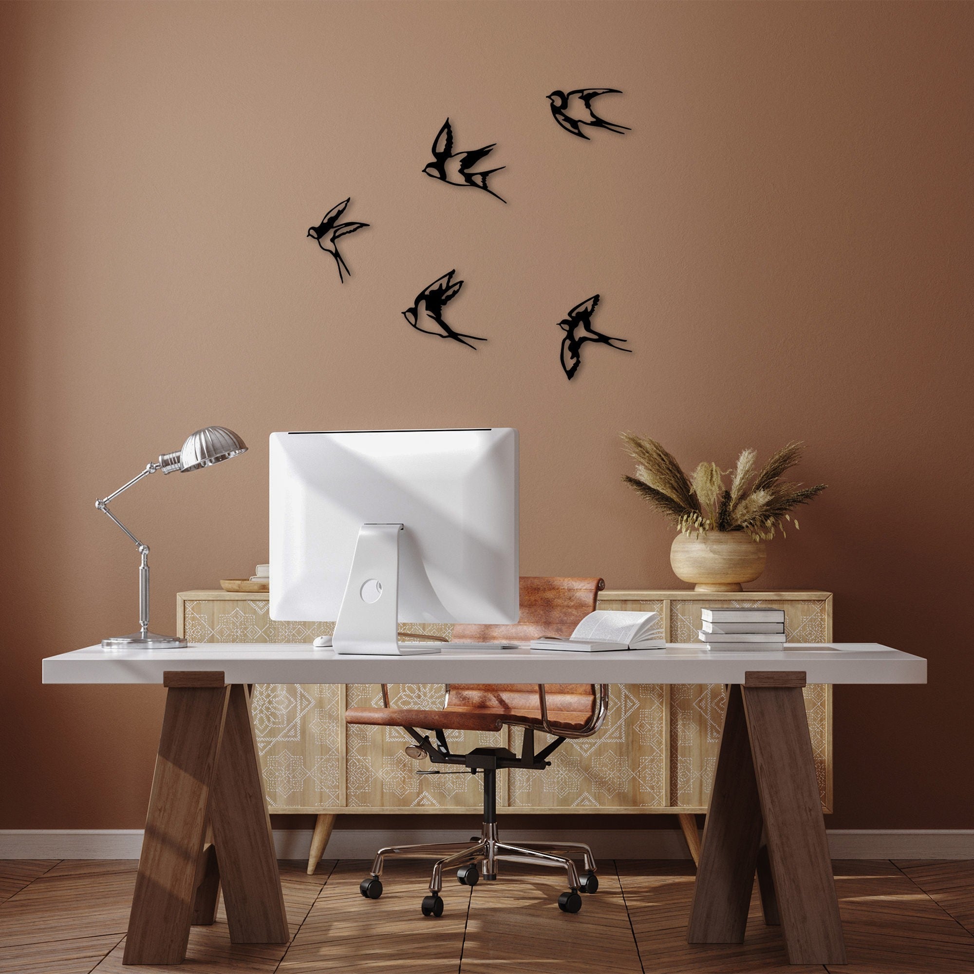 Metalna zidna dekoracija, Swallows - 303 | AG-vitahome.hr