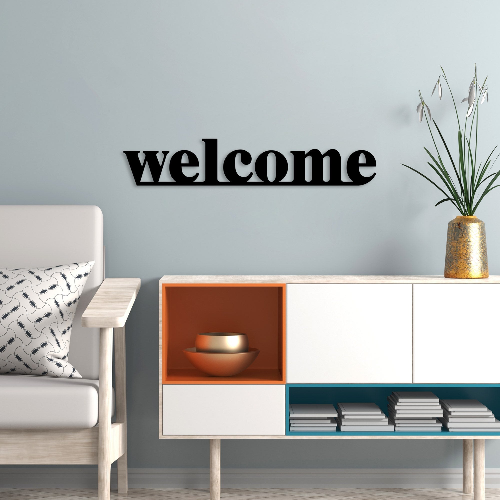 Metalna zidna dekoracija, Welcome | AG-vitahome.hr
