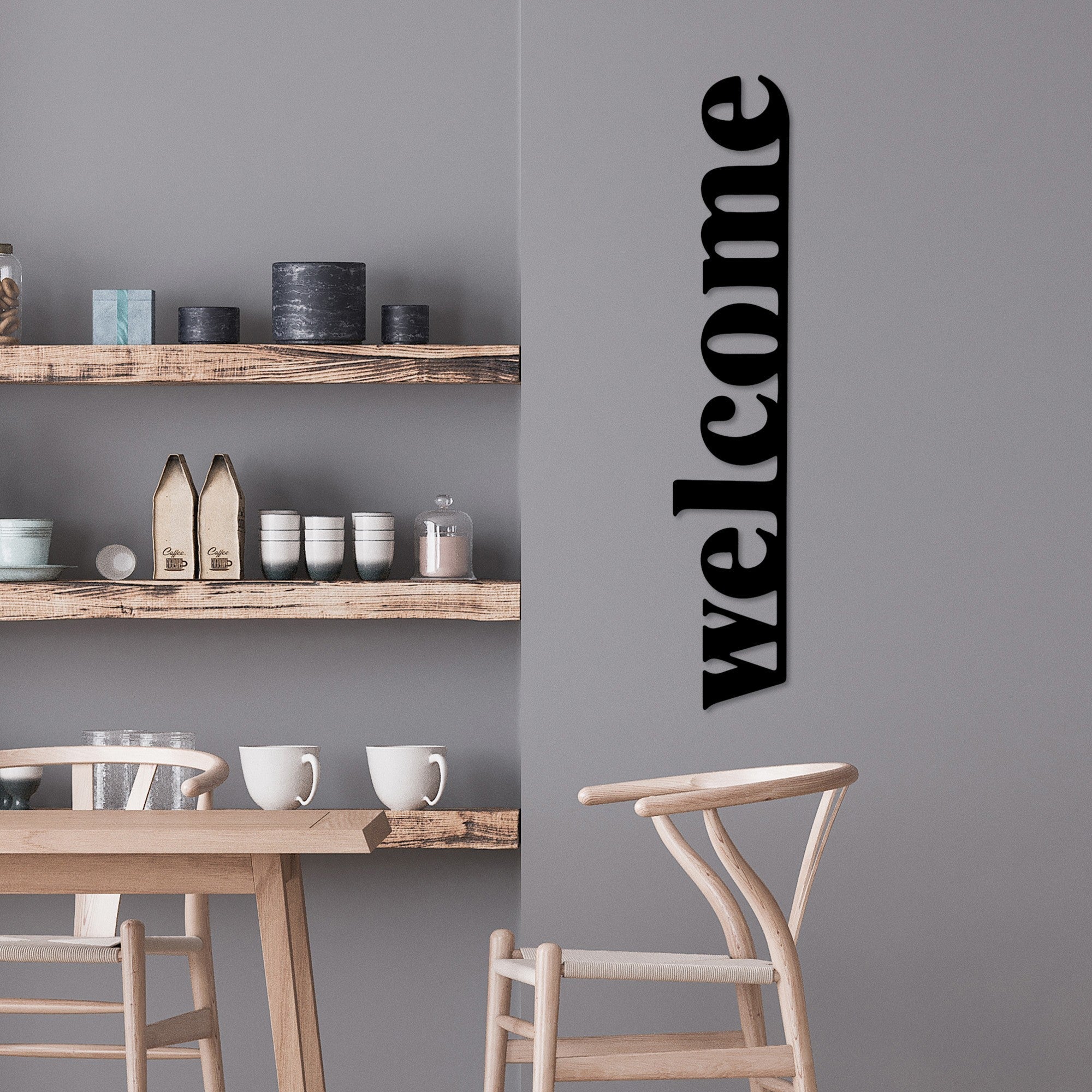 Metalna zidna dekoracija, Welcome-5 | AG-vitahome.hr