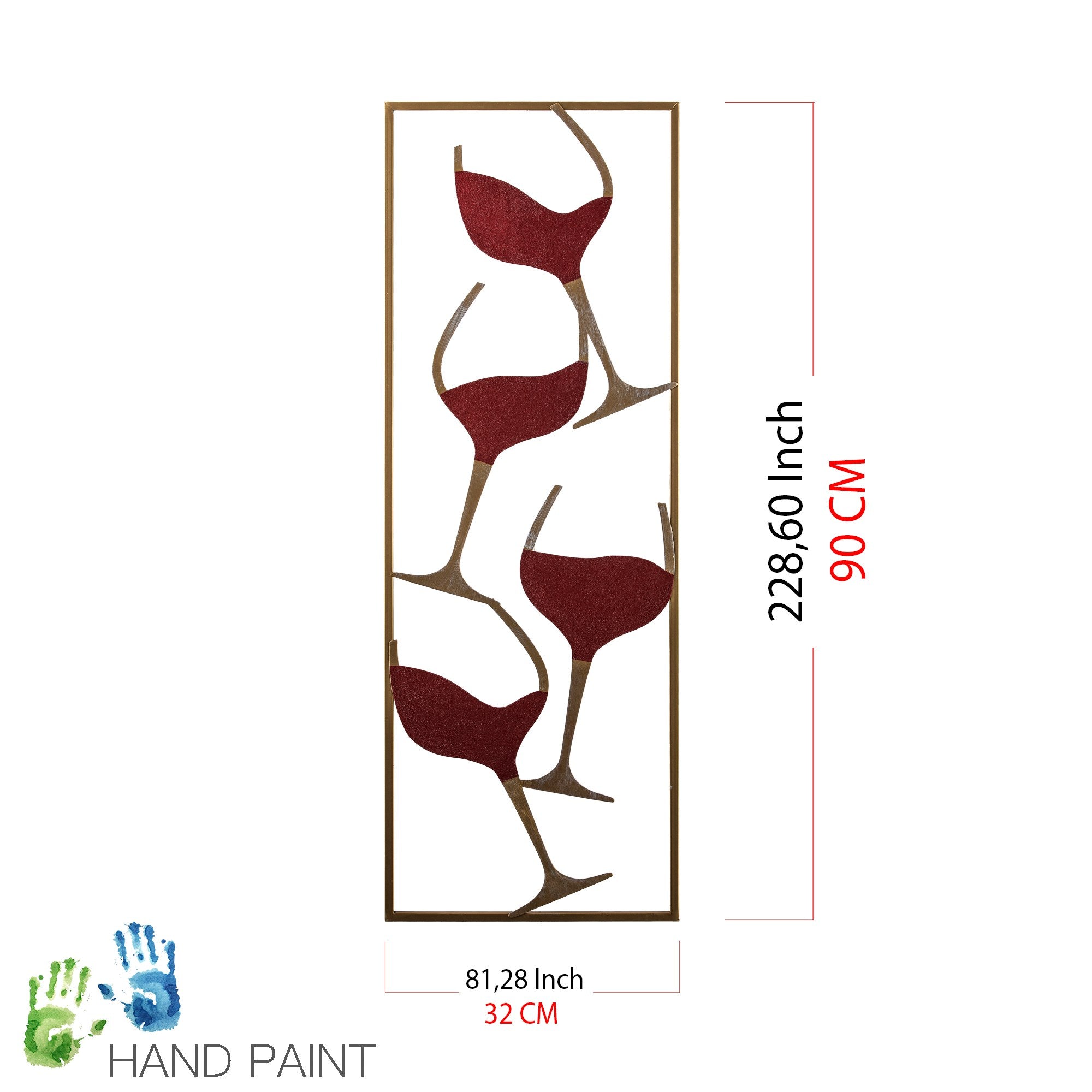 Metalna zidna dekoracija, Wine - 2 | AG-vitahome.hr