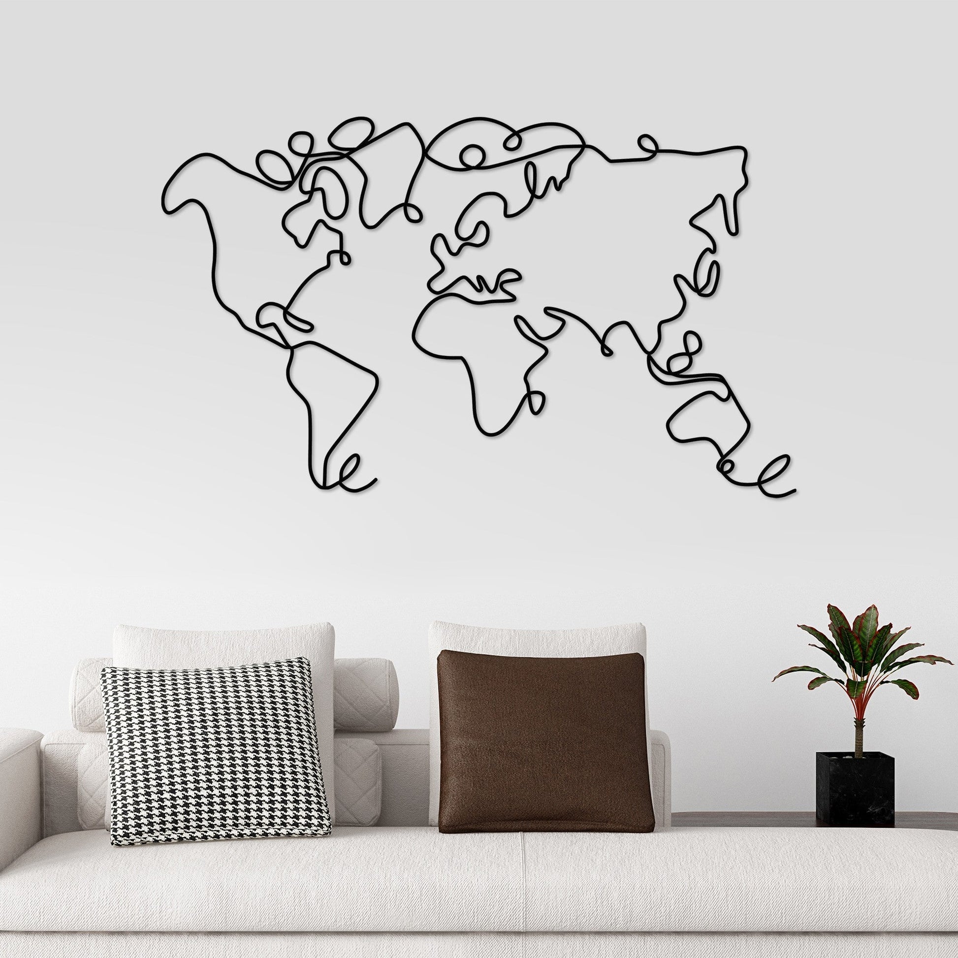 Metalna zidna dekoracija, World Map | AG-vitahome.hr