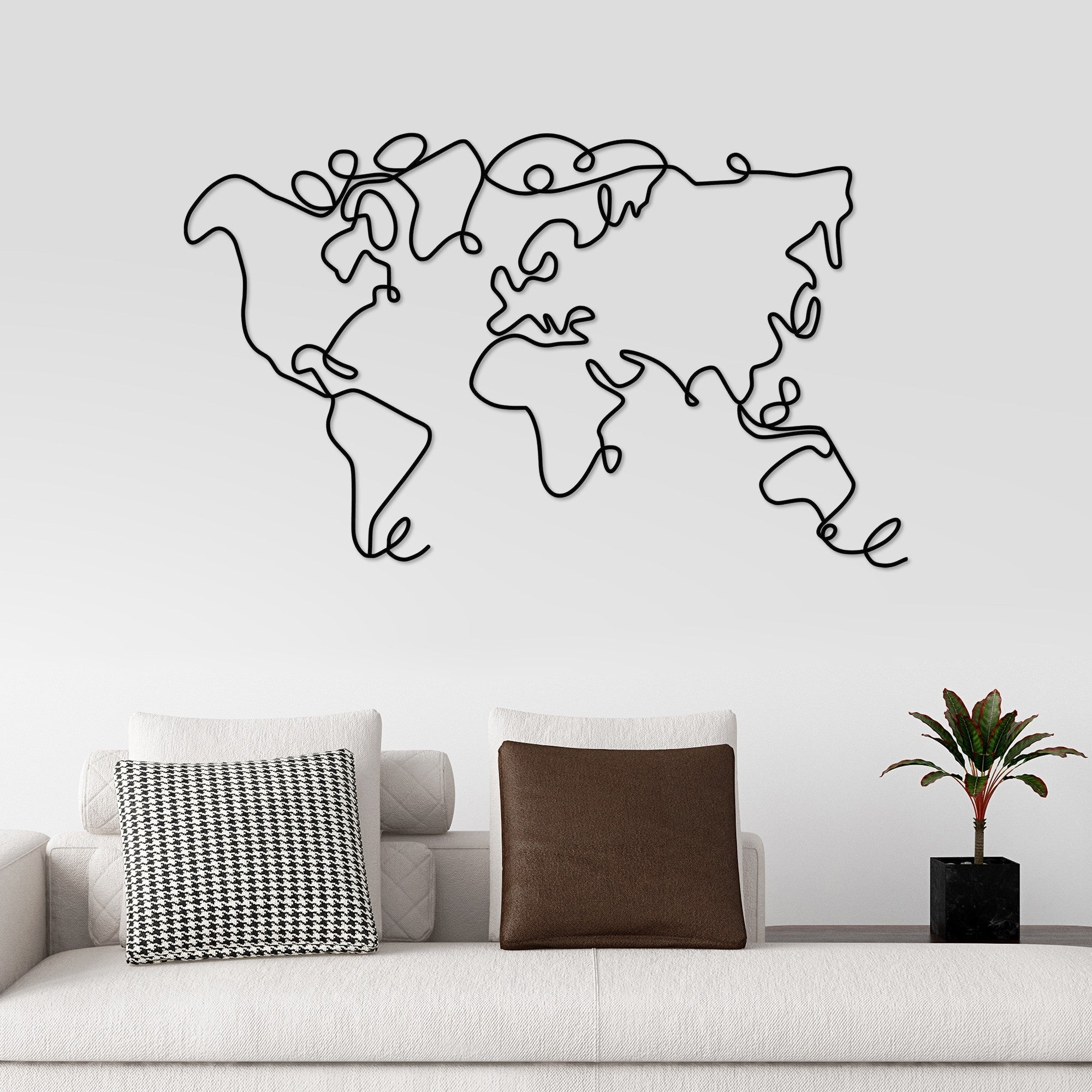 Metalna zidna dekoracija, World Map | AG-vitahome.hr