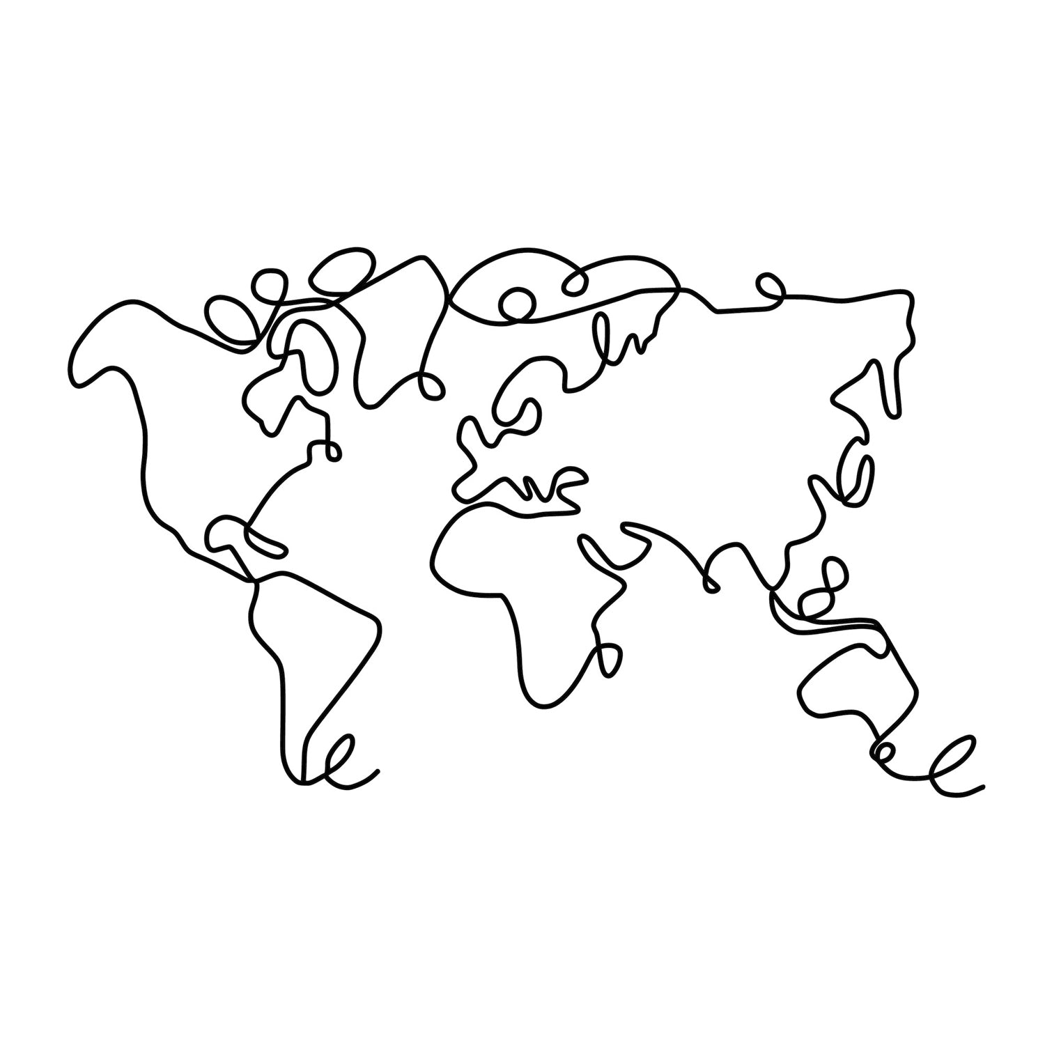Metalna zidna dekoracija, World Map | AG-vitahome.hr