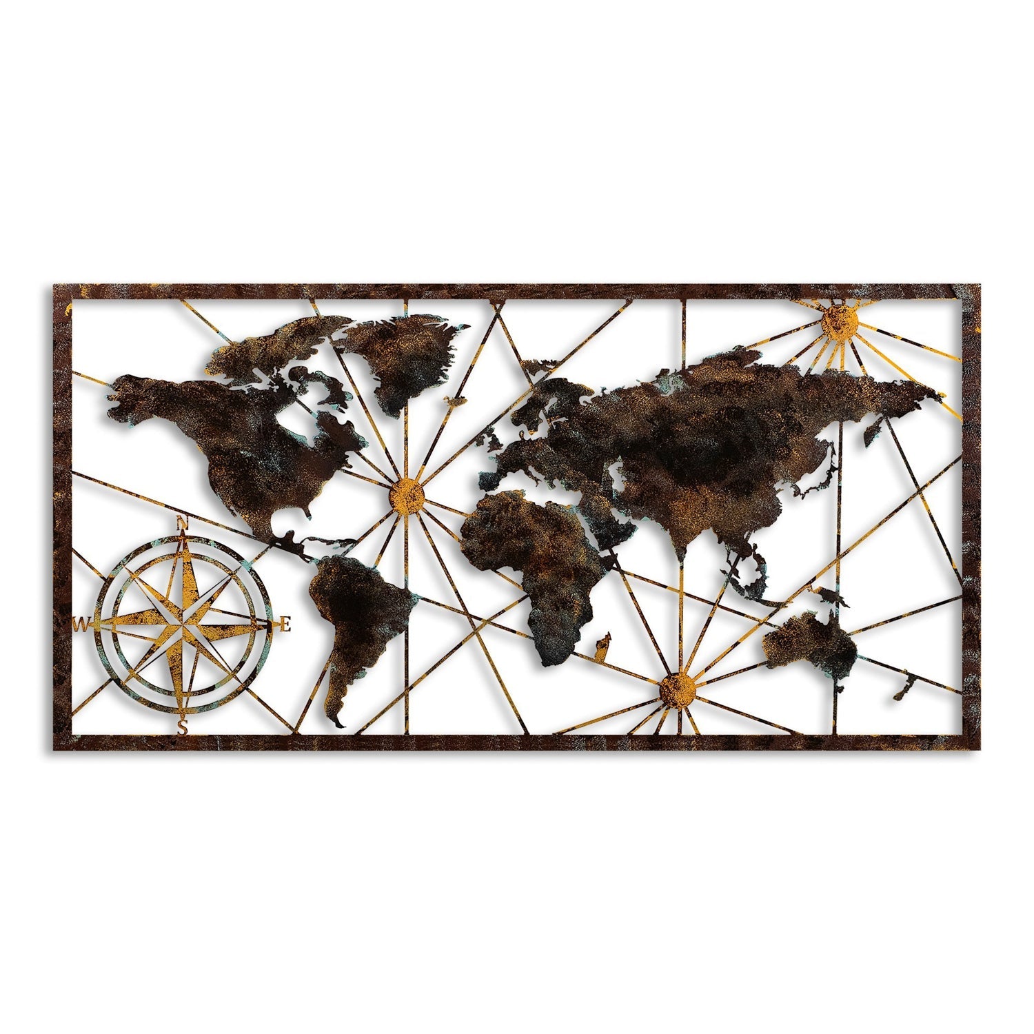 Metalna zidna dekoracija, World Map Large - 1 | AG-vitahome.hr