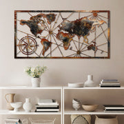 Metalna zidna dekoracija, World Map Large - 3 | AG-vitahome.hr