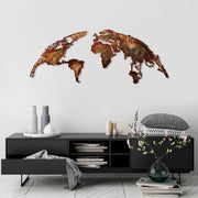 Metalna zidna dekoracija, World Map Medium - 1 | AG-vitahome.hr