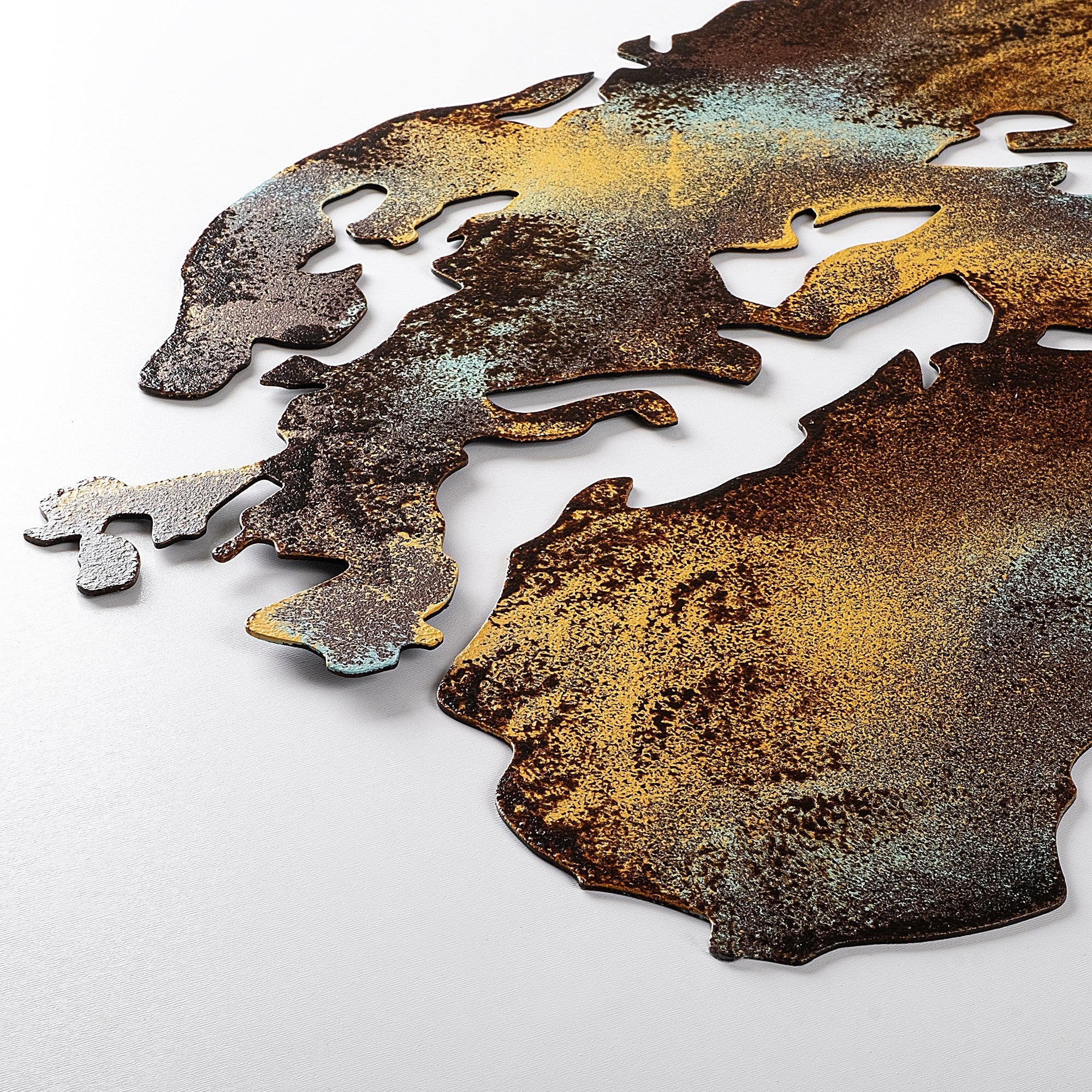 Metalna zidna dekoracija, World Map Medium - 3 | AG-vitahome.hr