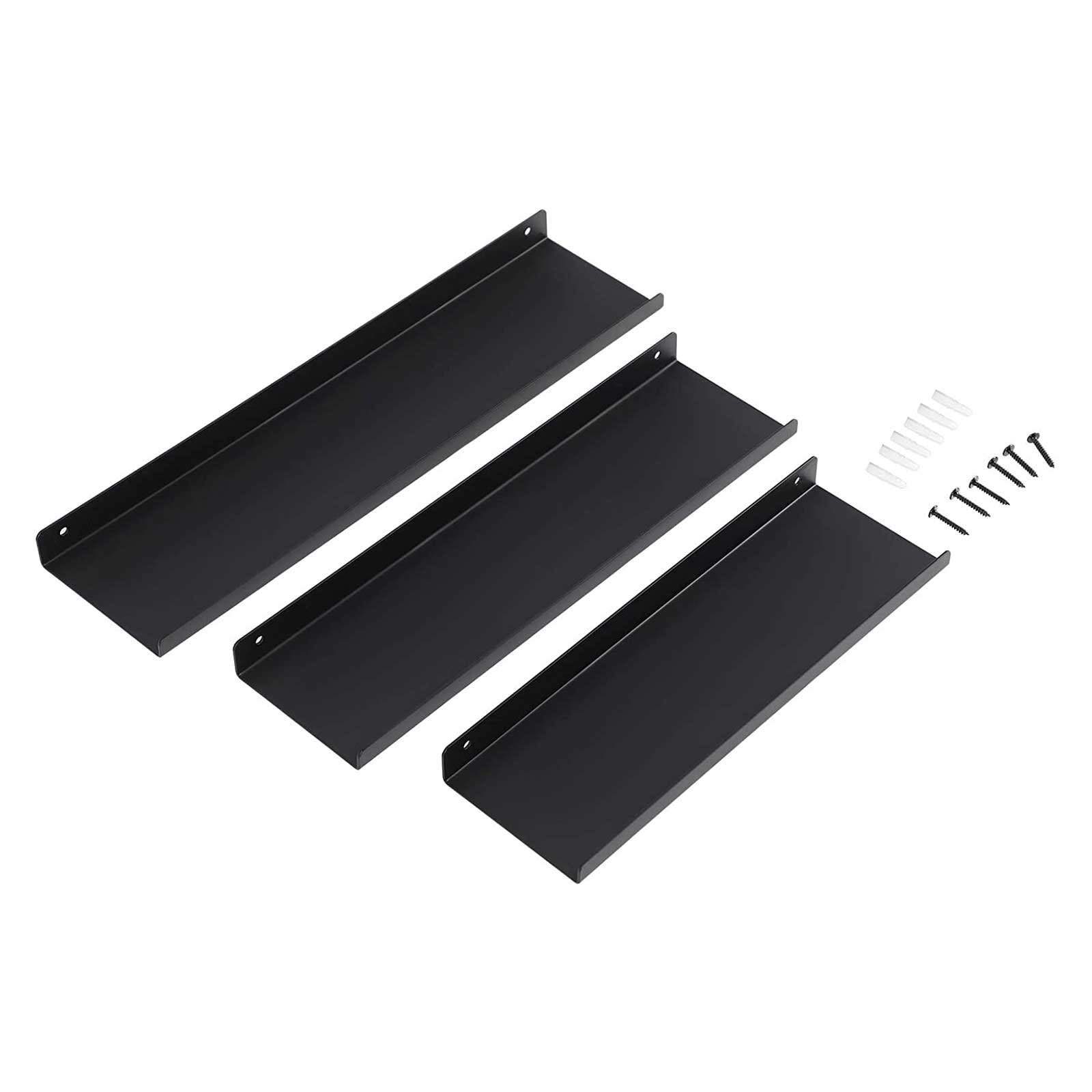 Metalne zidne police, set od 3 komada, crne | SONGMICS-vitahome.hr
