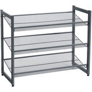 Metalni mrežasti stalak za cipele na 3 razine 74 x 30,7 x 62,8 cm, sivi | SONGMICS-vitahome.hr