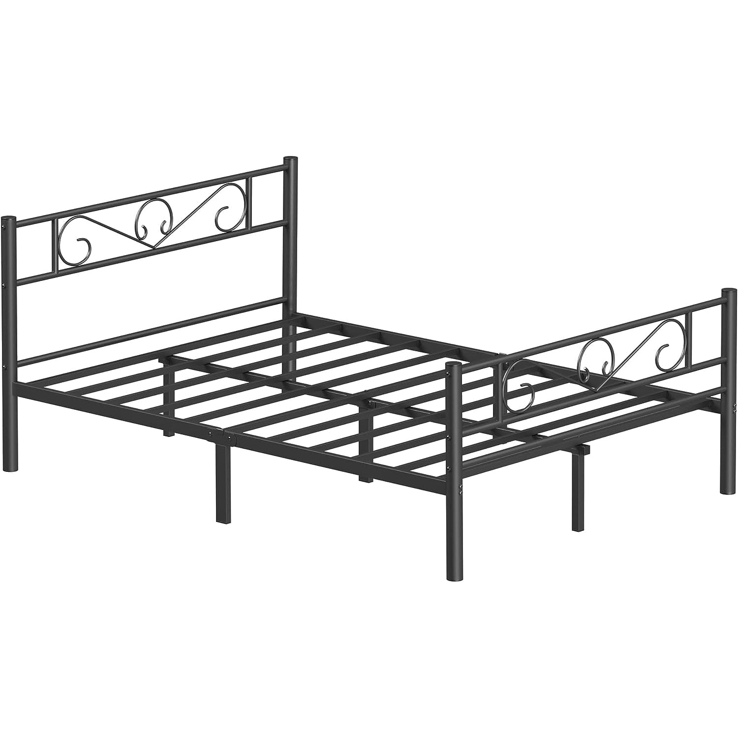 Metalni okvir za bračni krevet dimenzija 198 x 86,4 x 141,8 cm, crni | VASAGLE-vitahome.hr