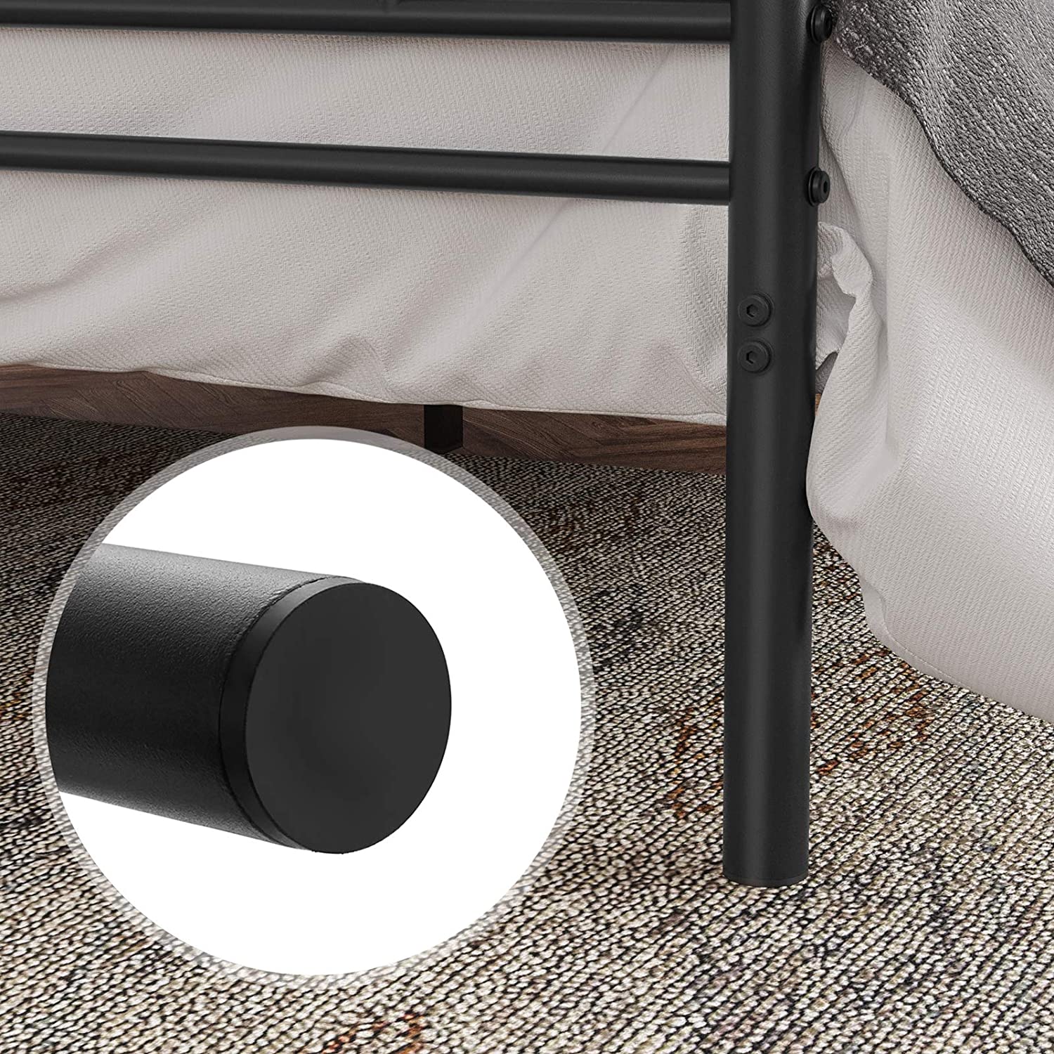 Metalni okvir za bračni krevet dimenzija 198 x 86,4 x 141,8 cm, crni | VASAGLE-vitahome.hr