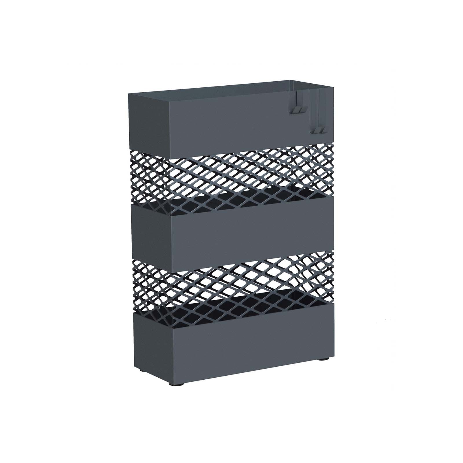 metalni stalak za kišobrane, s posudom za vodu, 28 x 12 x 41 cm, antracit-SONGMICS-Vita Home