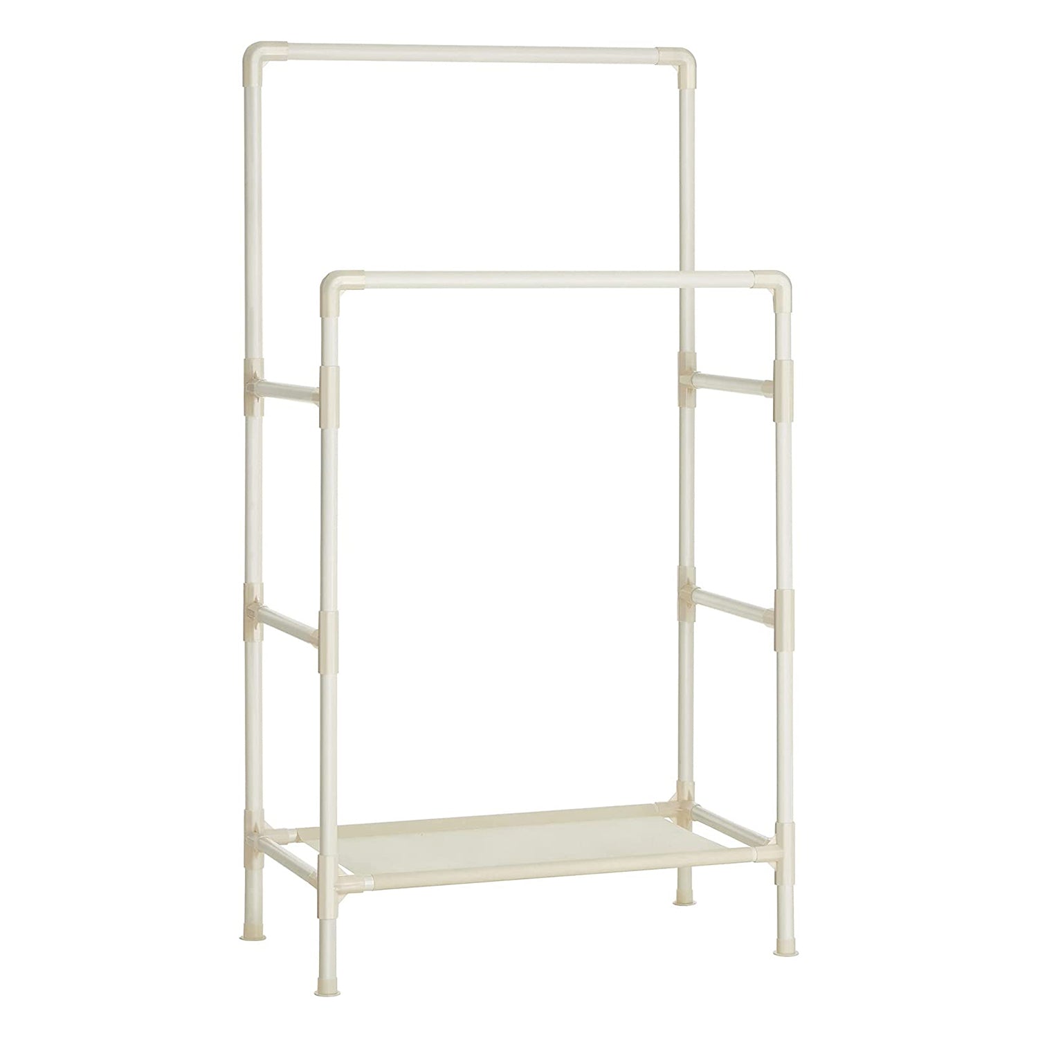 Metalni stalak za odjeću s 2 šipke i policom, 84 x 157 x 44,5 cm, bijeli | SONGMICS-vitahome.hr