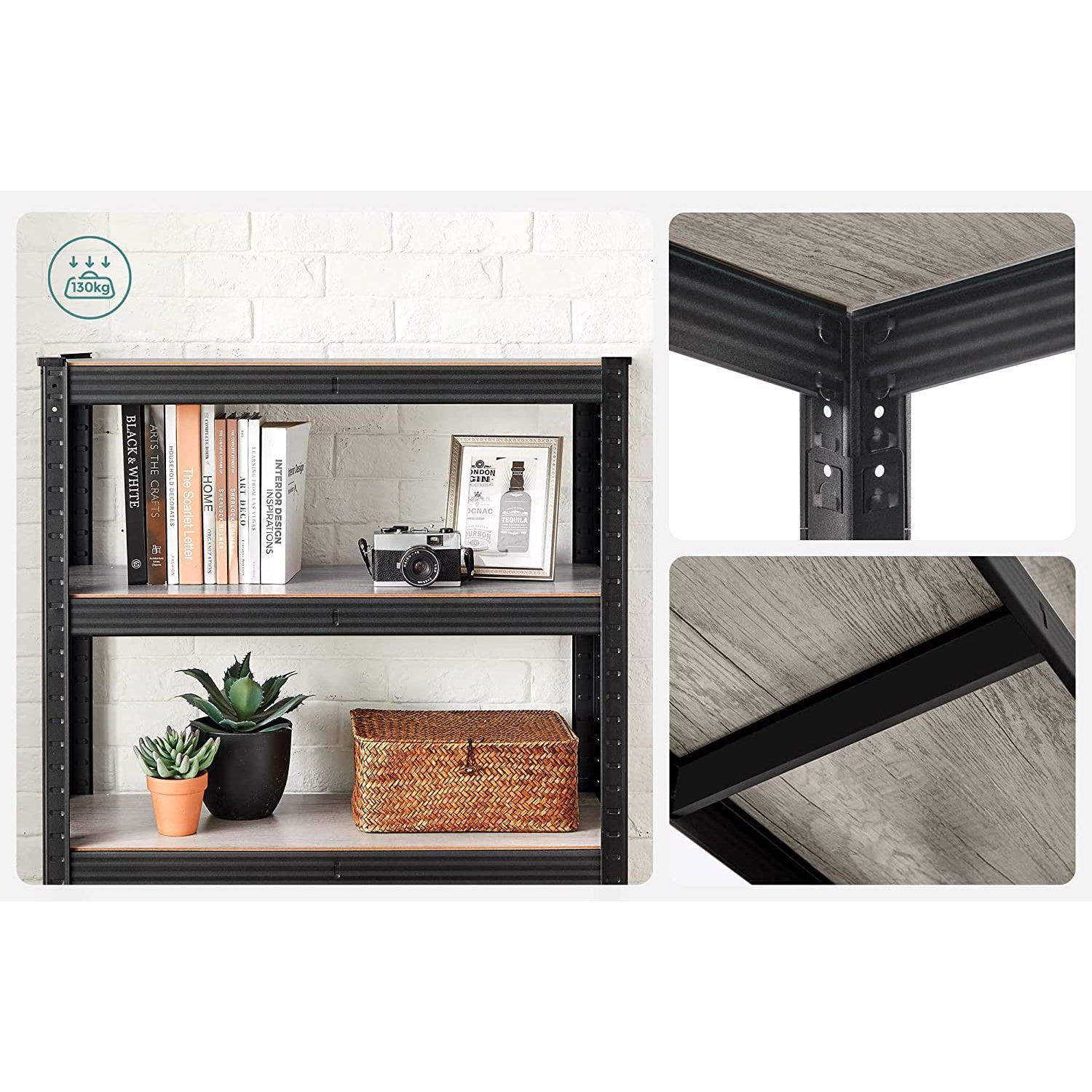 Metalni stalak za teške predmete s podesivim policama, 30 x 75 x 150 cm, crni | SONGMICS-vitahome.hr