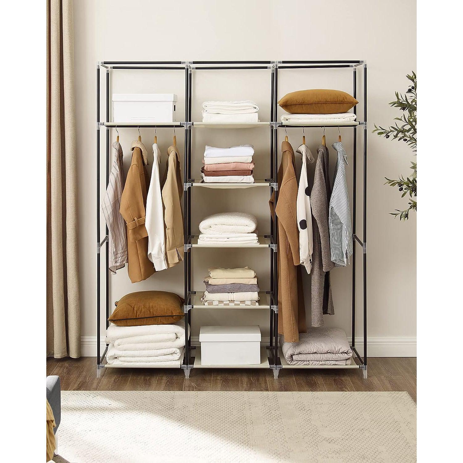 Mobile Fabric garderobni ormar, mobilni ormar, 175x150x45 cm, bež | SONGMICS-vitahome.hr