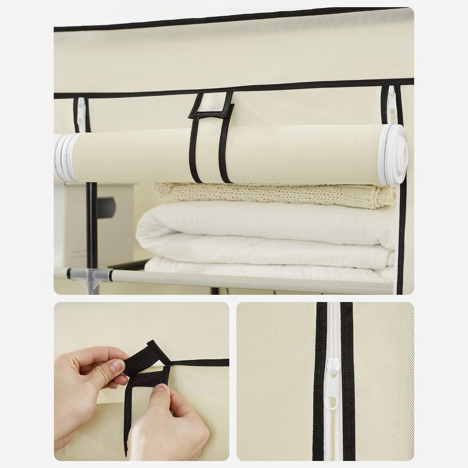 Mobile Fabric garderobni ormar, mobilni ormar, 175x150x45 cm, bež | SONGMICS-vitahome.hr