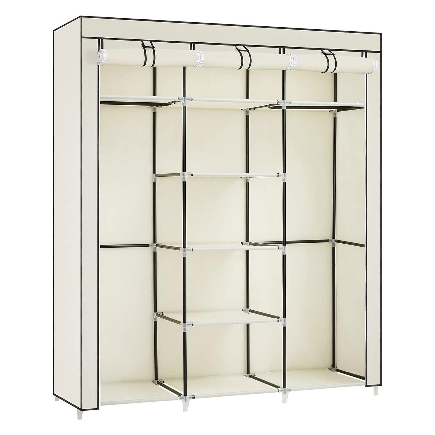 Mobile Fabric garderobni ormar, mobilni ormar, 175x150x45 cm, bež | SONGMICS-vitahome.hr