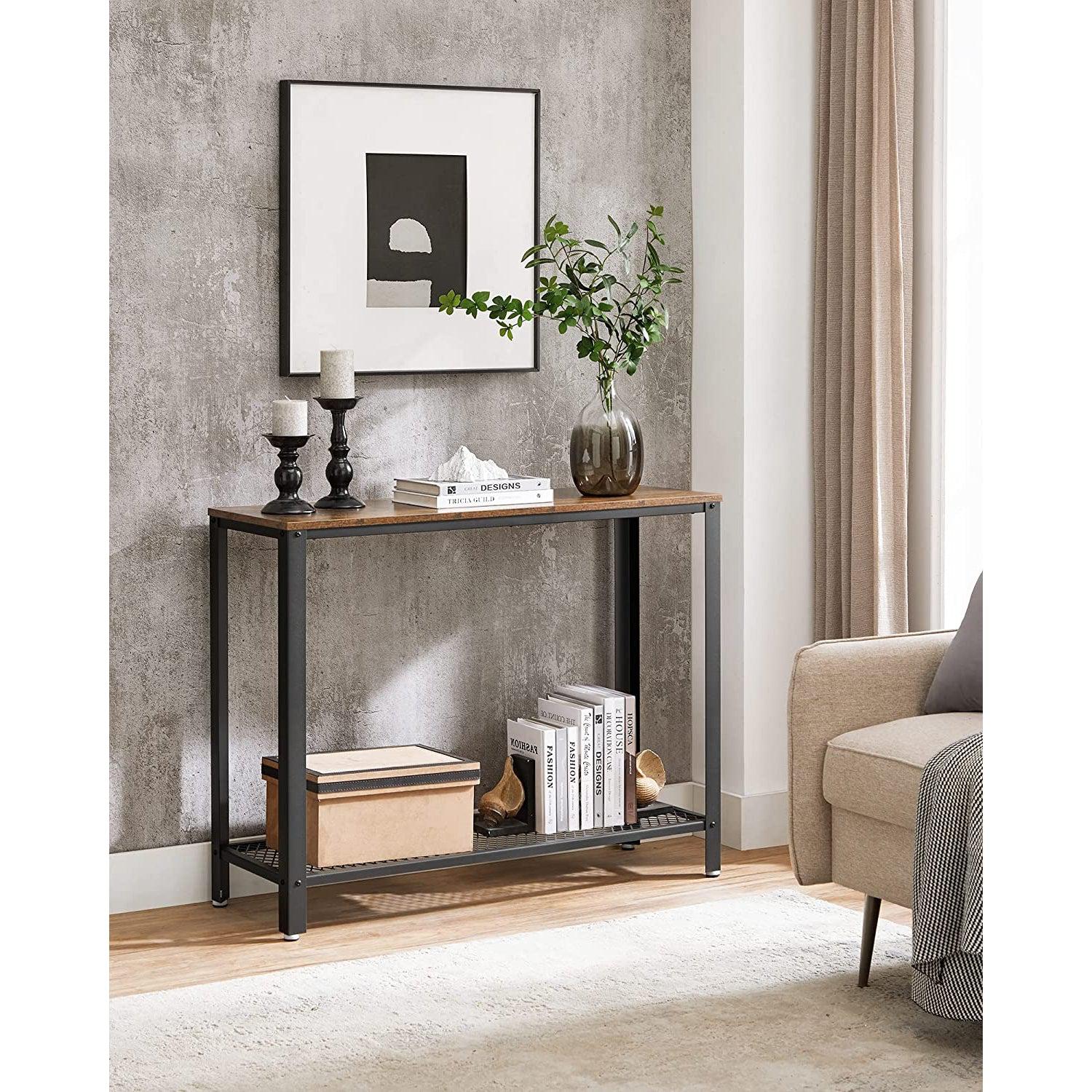 Moderan konzolni stol 101,5 x 80 x 35 cm, smeđe-crni | Vasagle-vitahome.hr