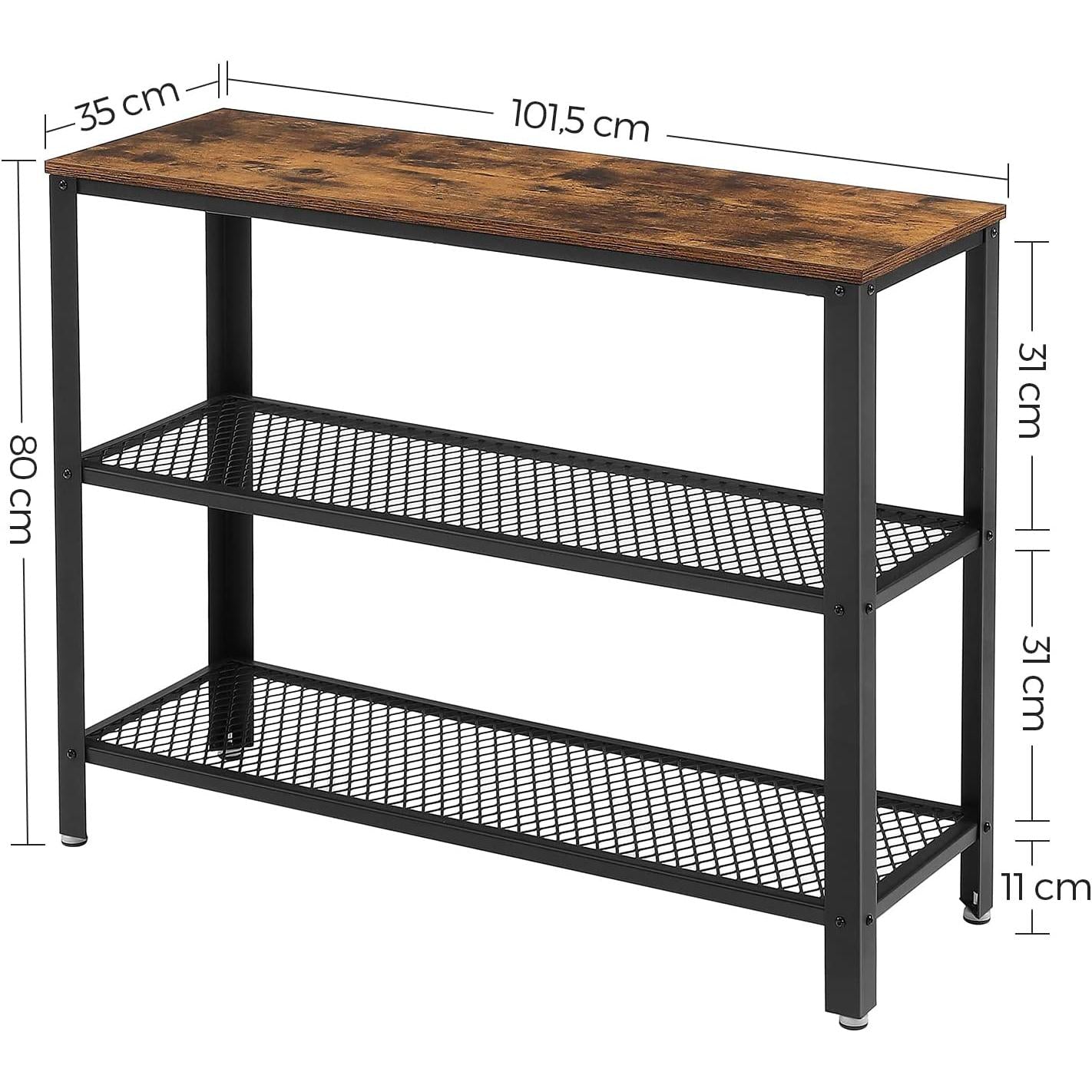 Moderan konzolni stol s 2 police 101,5 x 35 x 80 cm | Vasagle-vitahome.hr
