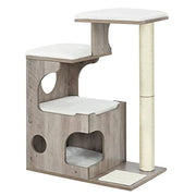 Modern 86 cm-es macskakaparó oszlop macskabarlanggal, szürke és fehér-FEANDREA-Vita Home