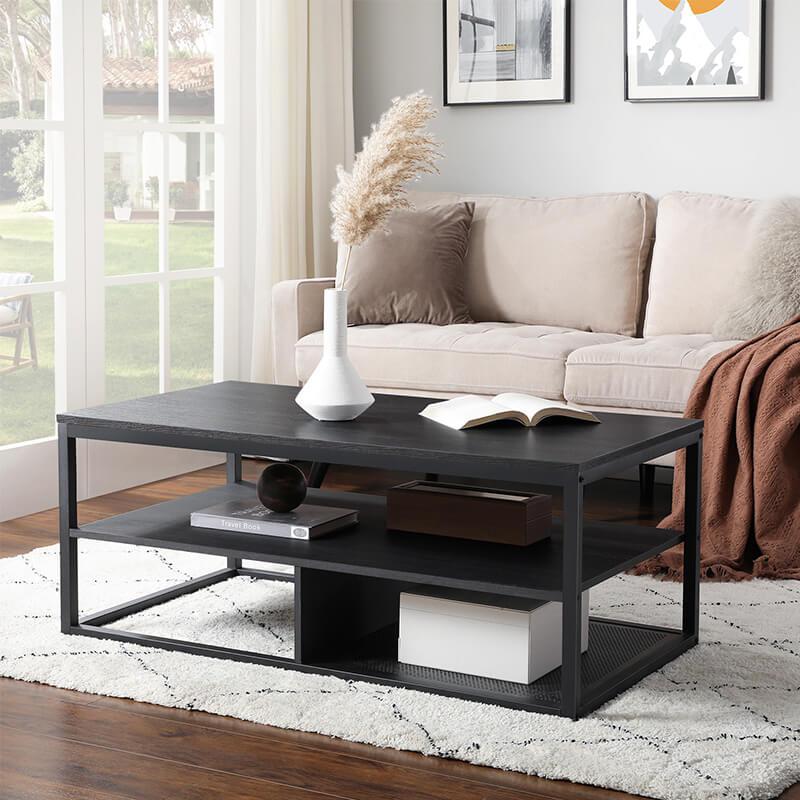 Moderni stolić za kavu, crni, 110 x 60 x 55 cm | SONGMICS-vitahome.hr
