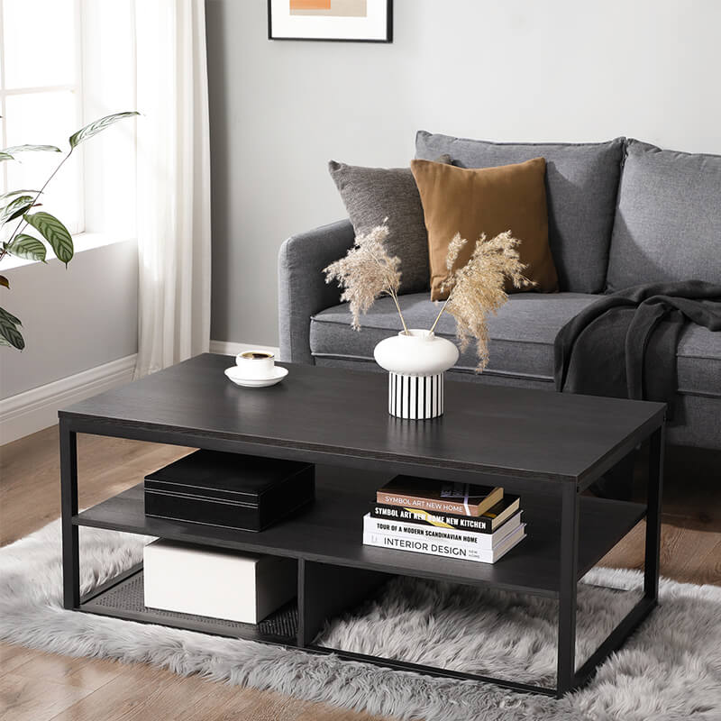 Moderni stolić za kavu, crni, 110 x 60 x 55 cm | SONGMICS-vitahome.hr