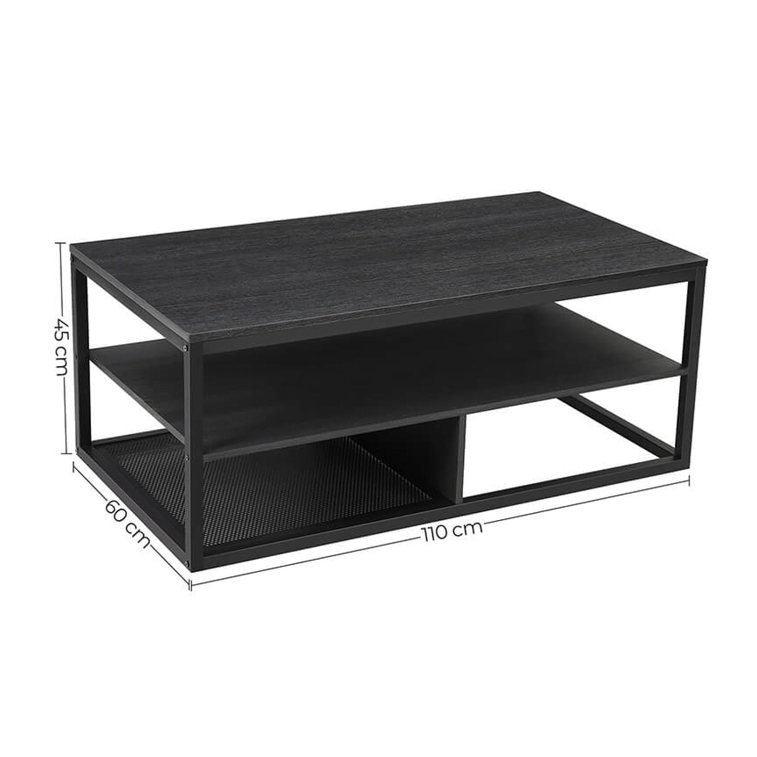 Moderni stolić za kavu, crni, 110 x 60 x 55 cm | SONGMICS-vitahome.hr
