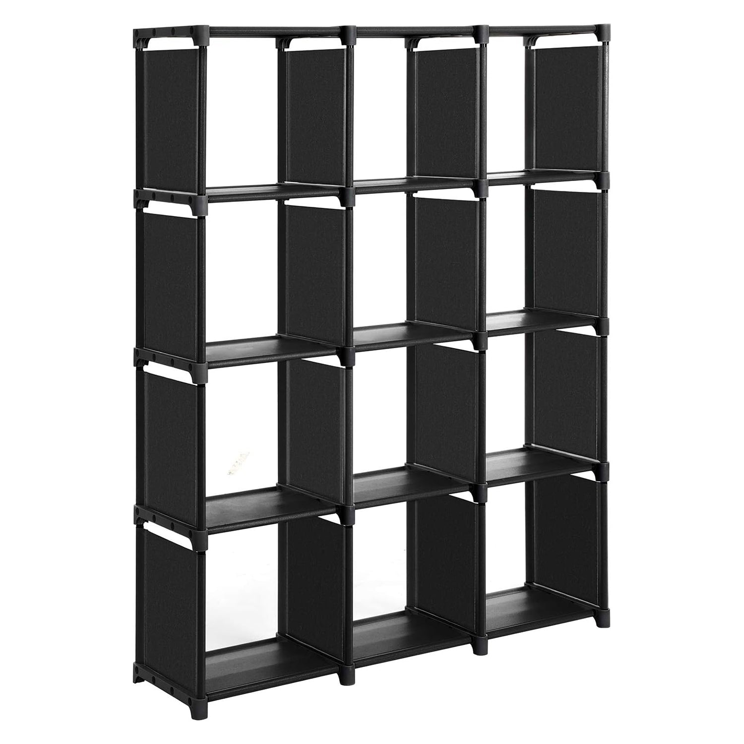 Modularna polica od 12 kocki, otvorena polica za knjige, crna | SONGMICS-vitahome.hr
