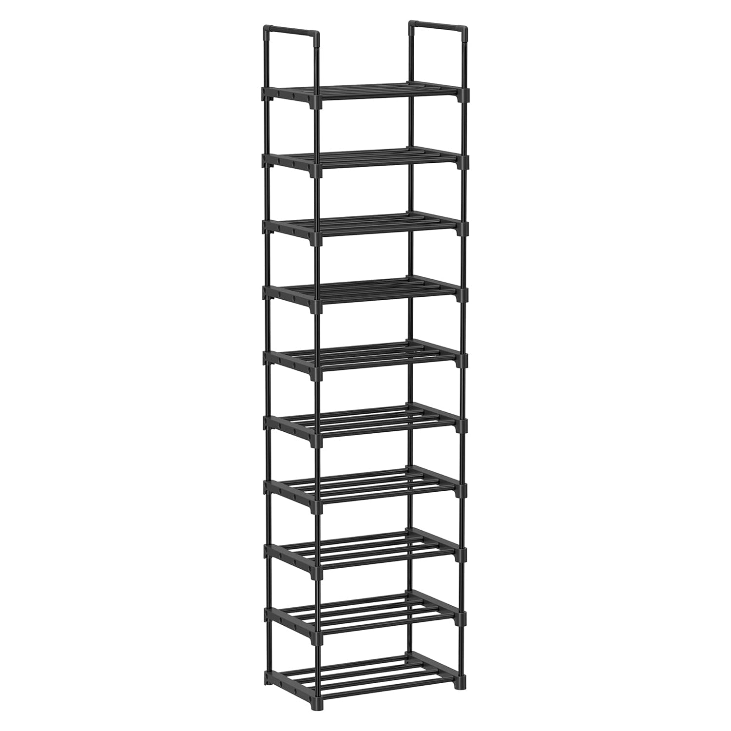 Modularni metalni sustav za pohranu cipela na 10 razina 45x174x30 cm, crni | SONGMICS-vitahome.hr