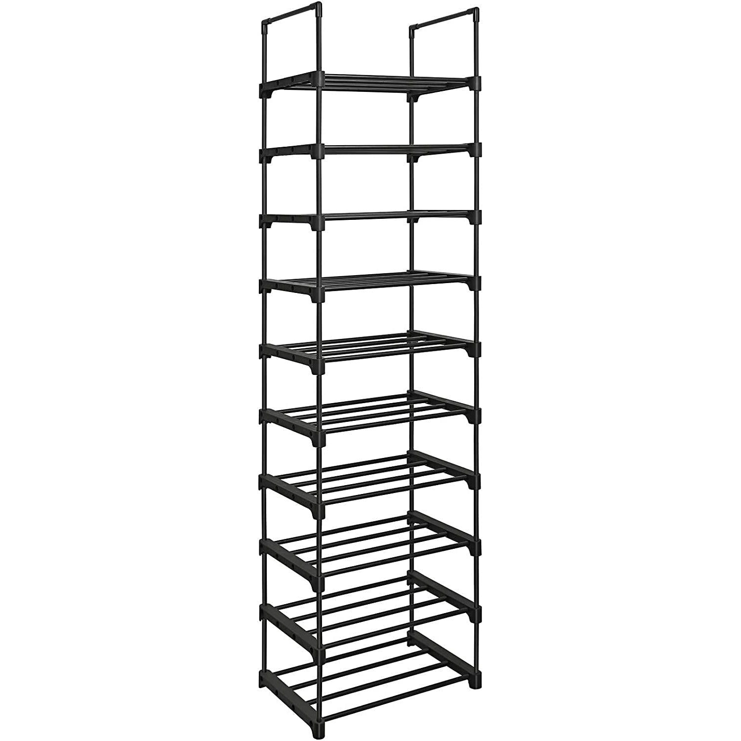 Modularni metalni sustav za pohranu cipela na 10 razina 45x174x30 cm, crni | SONGMICS-vitahome.hr