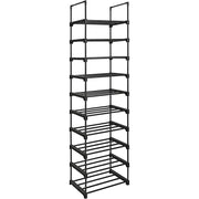 Modularni metalni sustav za pohranu cipela na 10 razina 45x174x30 cm, crni | SONGMICS-vitahome.hr