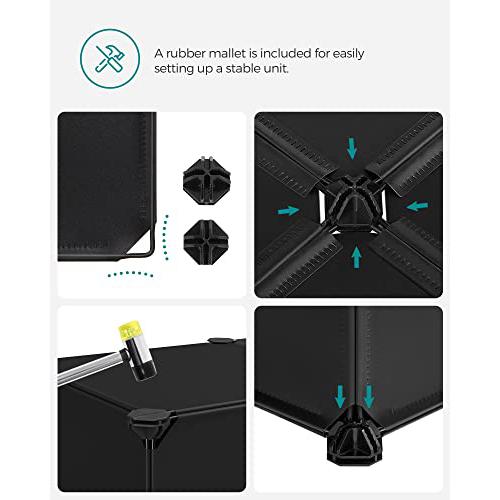 Modularni, plastični organizator za obuću, 40 x 30 x 17 cm po odjeljku, crni | SONGMICS-vitahome.hr