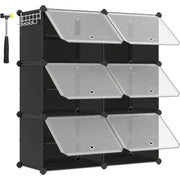 Modularni, stalak za cipele s 6 pretinaca, svaki pretinac 30x40x30cm, crni | SONGMICS-vitahome.hr