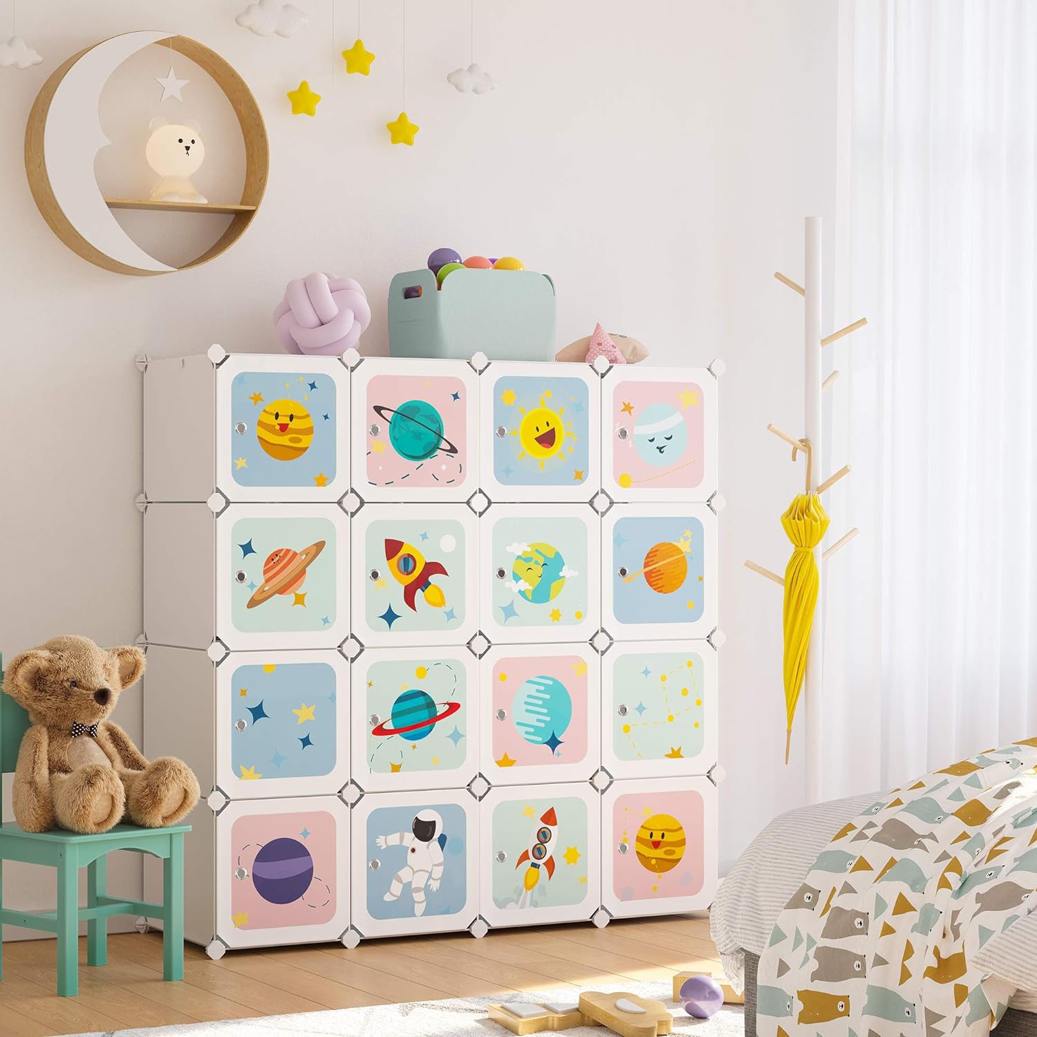 Modularni sustav za pohranu, 16 kockica za pohranu igračaka, bijele boje | SONGMICS-vitahome.hr