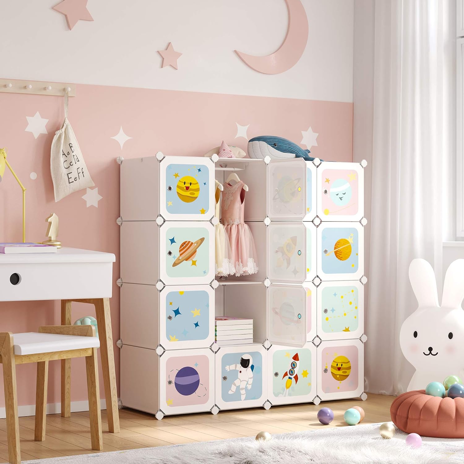 Modularni sustav za pohranu, 16 kockica za pohranu igračaka, bijele boje | SONGMICS-vitahome.hr