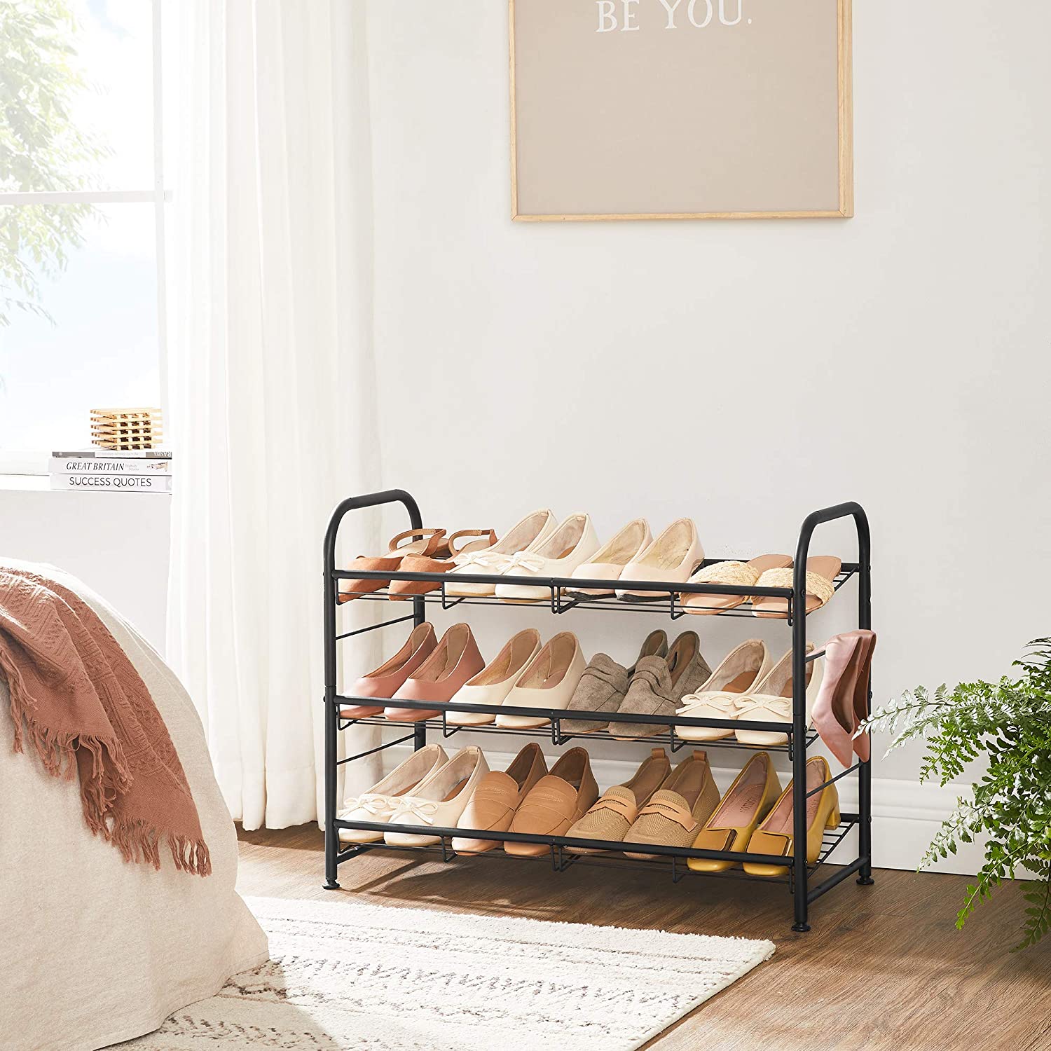 Modularni sustav za pohranu cipela 68,5 x 49,5 x 27,5 cm, crni | SONGMICS-vitahome.hr