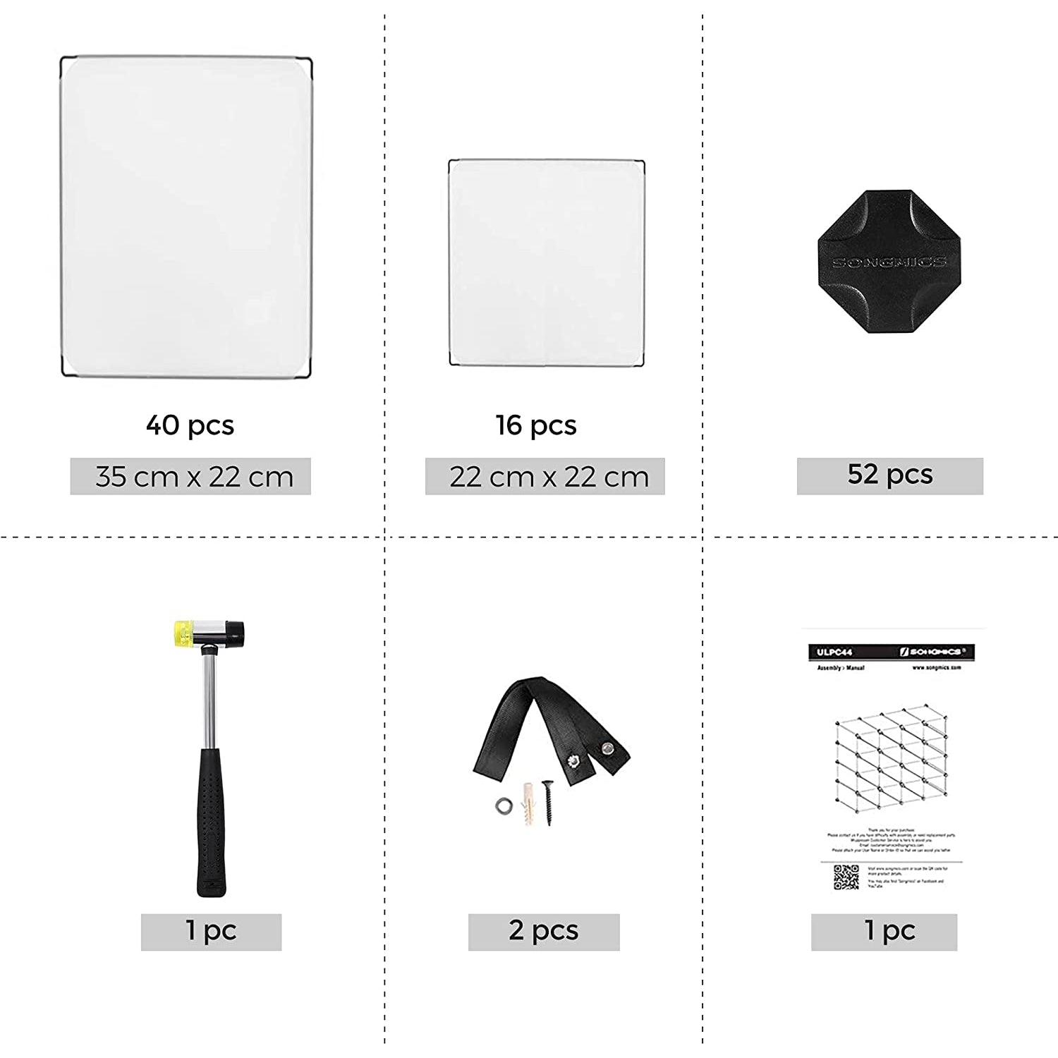 Modularni sustav za pohranu, stalak za cipele s 15 pretinaca, prozirno-bijeli | SONGMICS-vitahome.hr
