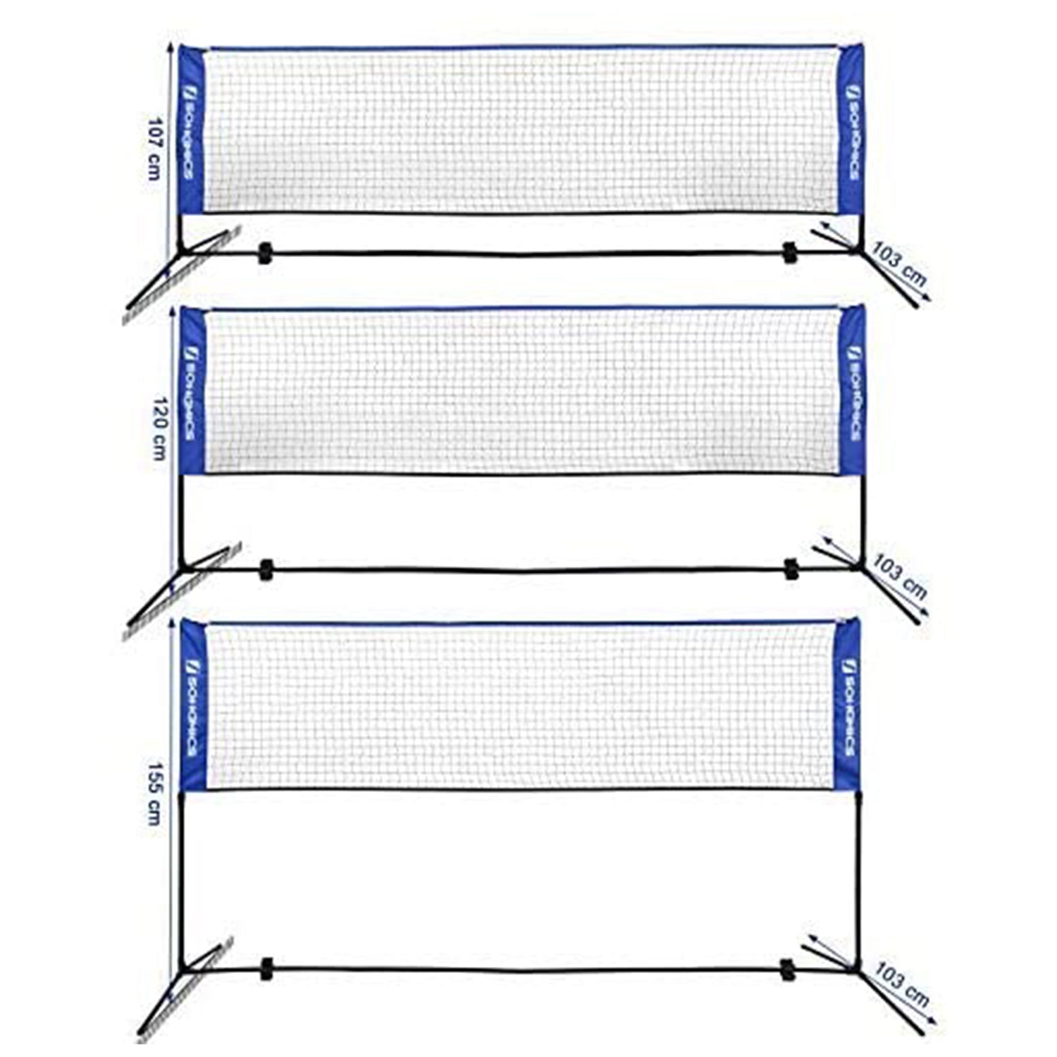 Mreža za badminton 300 x 155 x 103 cm, plava | SONGMICS-vitahome.hr